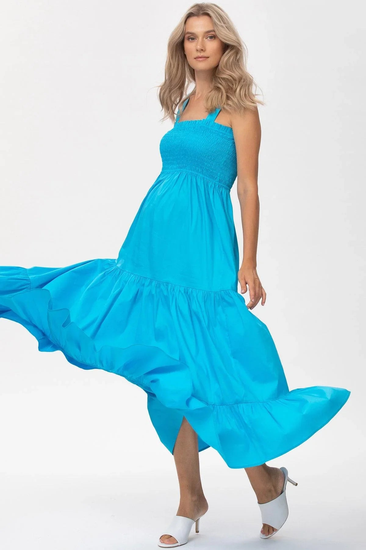 HOLLY | Abito Premaman Lungo in Cotone Blu - Pietro Brunelli