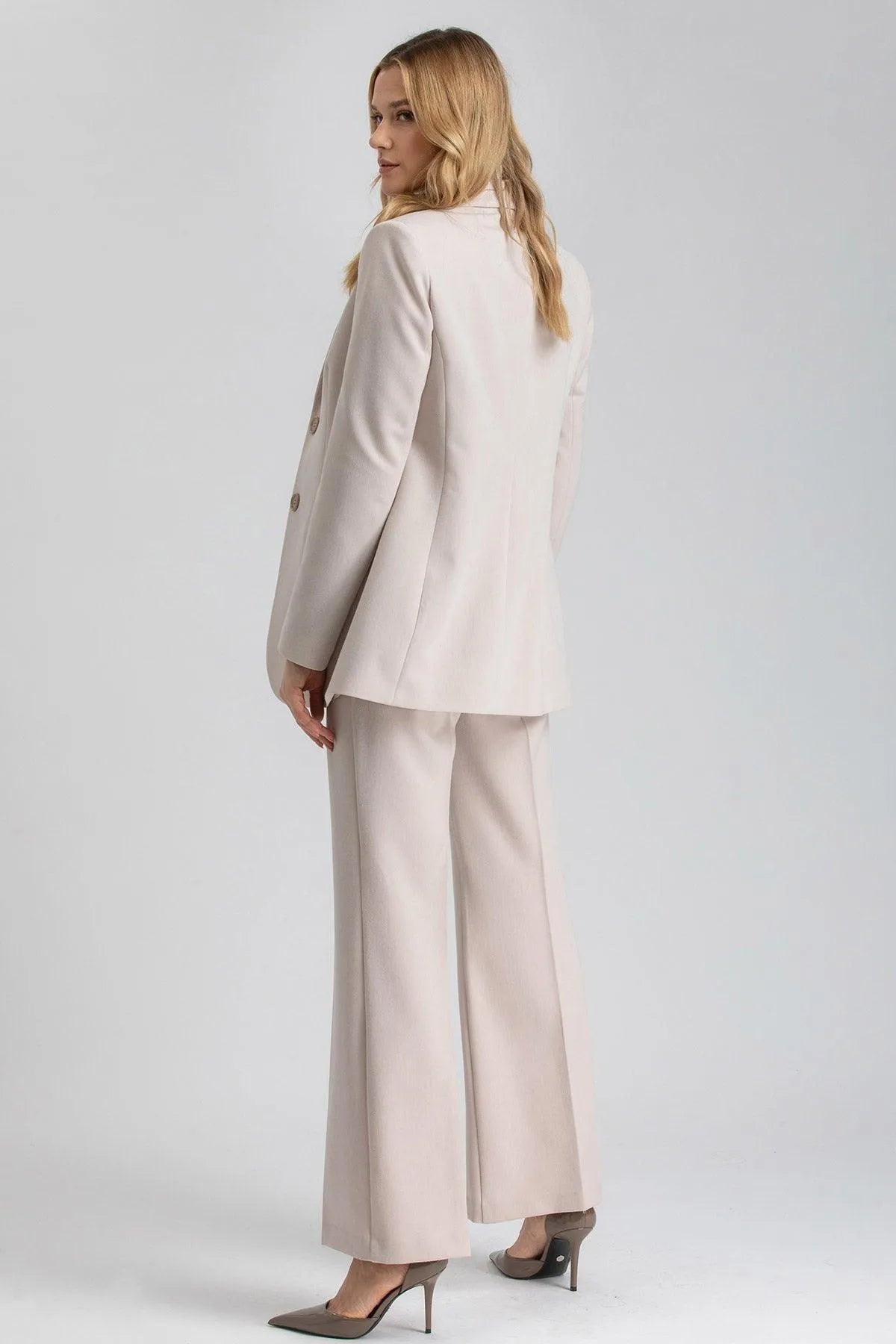 MAXIMILIAN | Pantaloni Premaman Beige a Gamba Leggermente Svasata - Pietro Brunelli