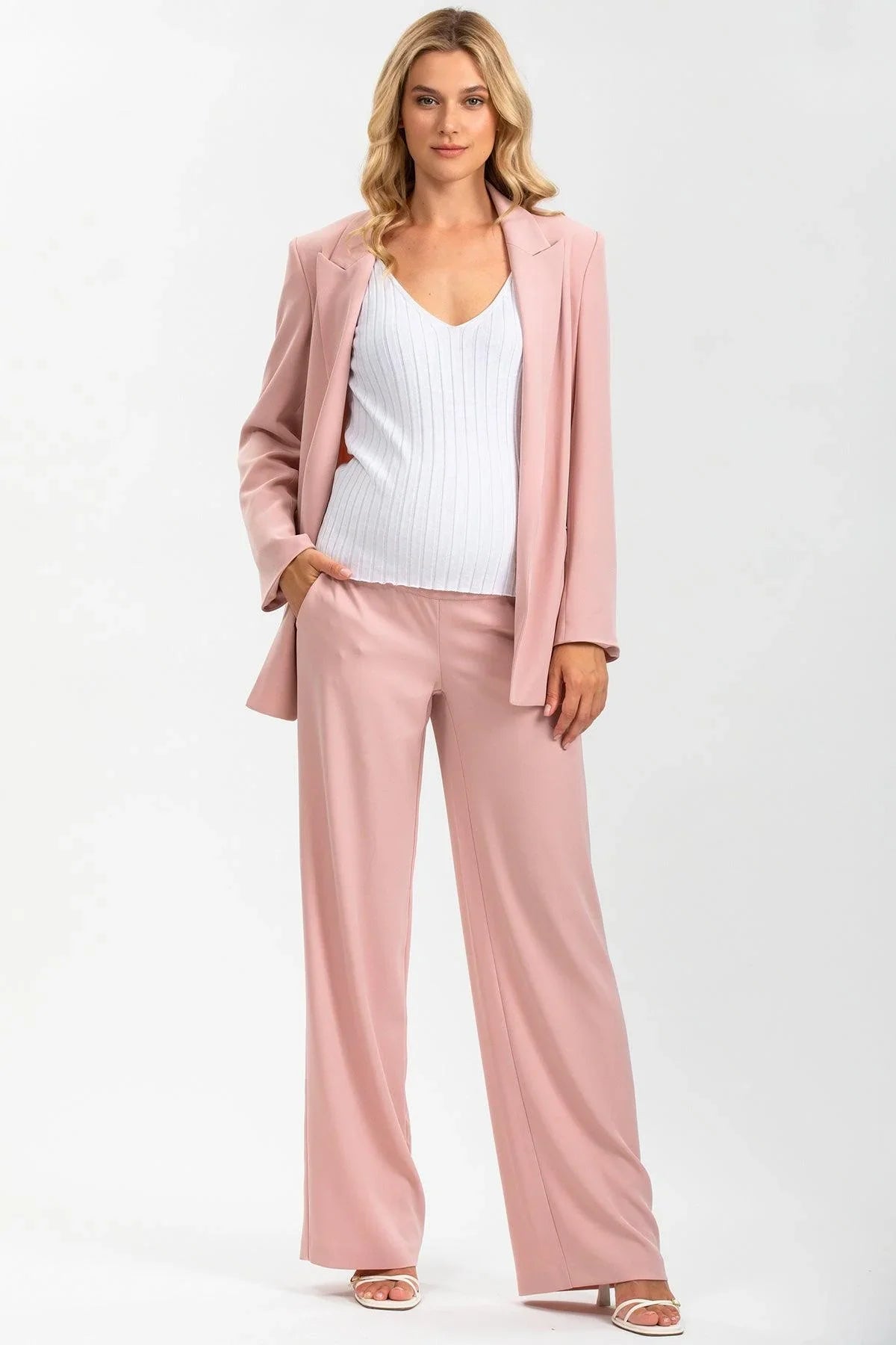 FREDDIE | Pantaloni Premaman Rosa a Gamba Dritta - Pietro Brunelli