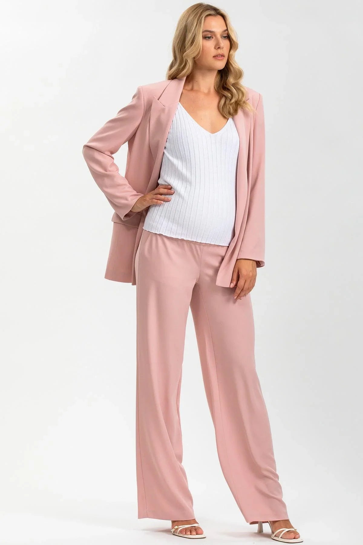 FREDDIE | Pantaloni Premaman Rosa a Gamba Dritta - Pietro Brunelli