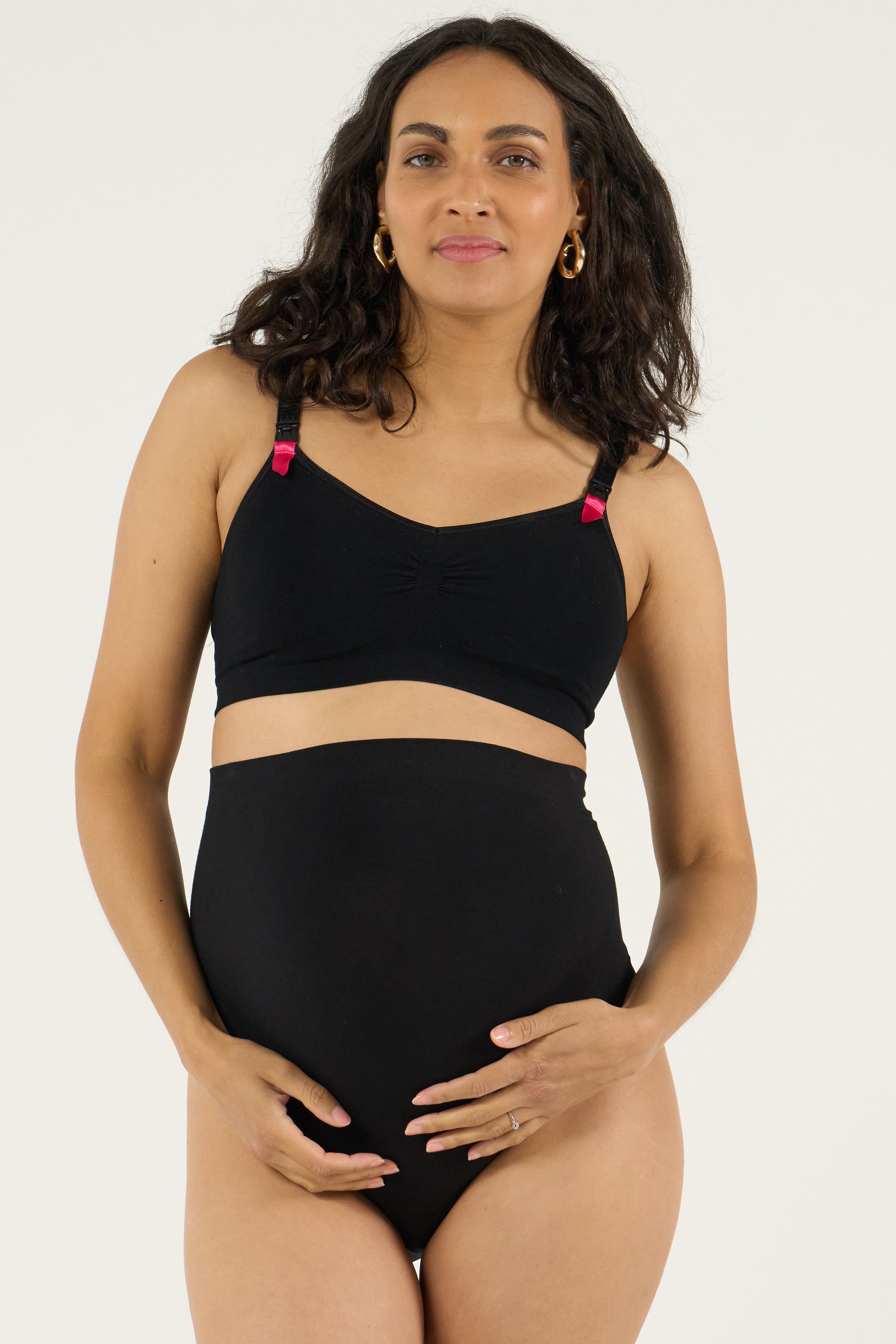 CURVE | Culotte Premaman Nera a Vita Alta