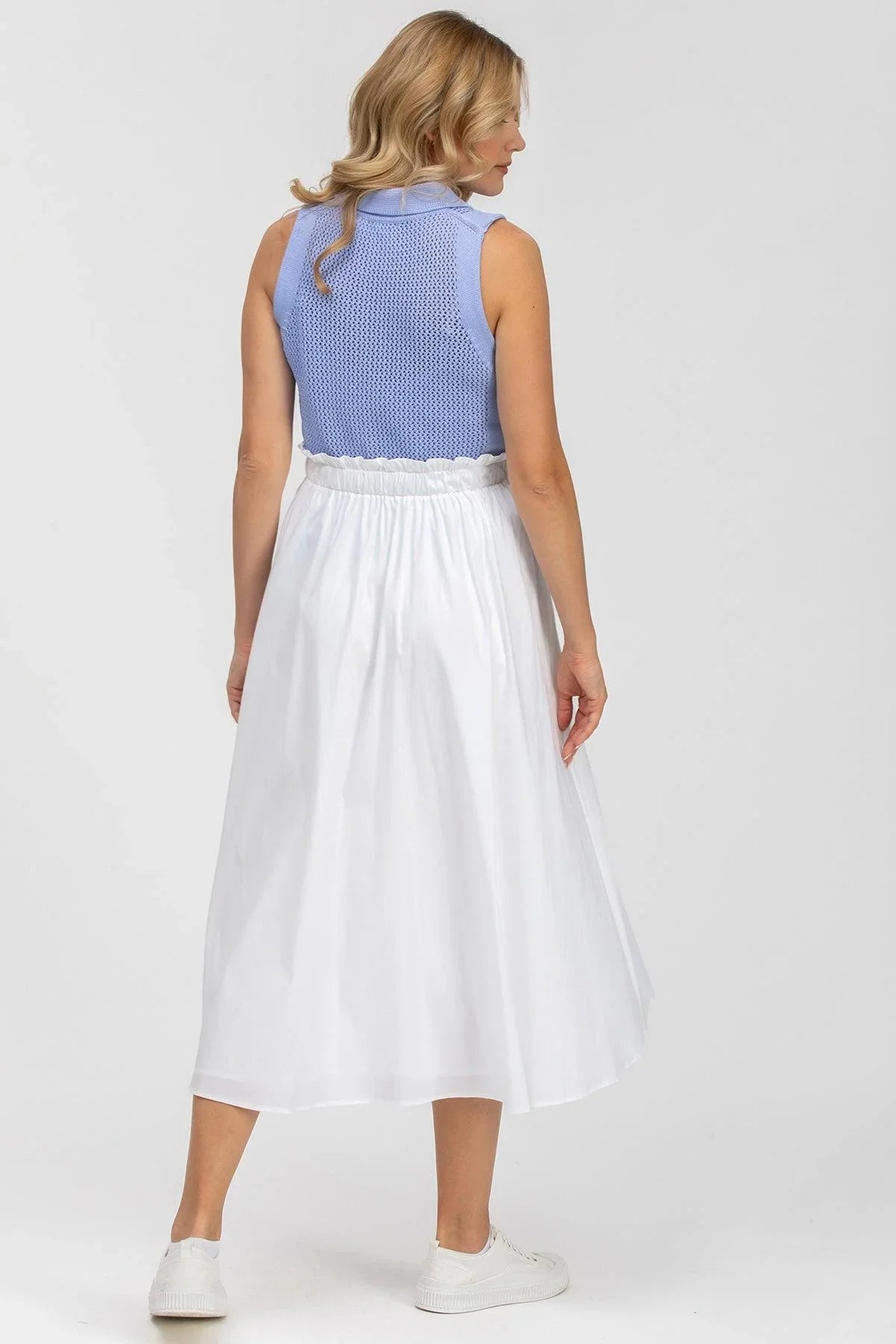 OLIVIA | Gonna Premaman Midi Bianca in Cotone - Pietro Brunelli