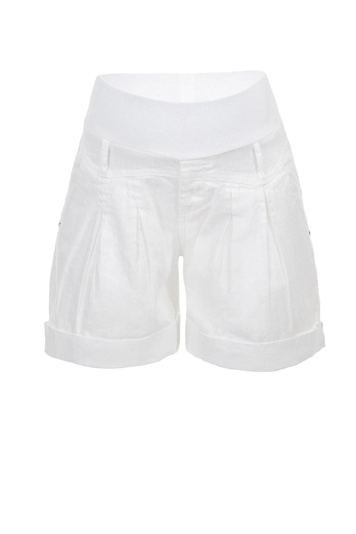 MINI SHORT IN LINO | Pantaloncini Premaman Bianchi - Pietro Brunelli