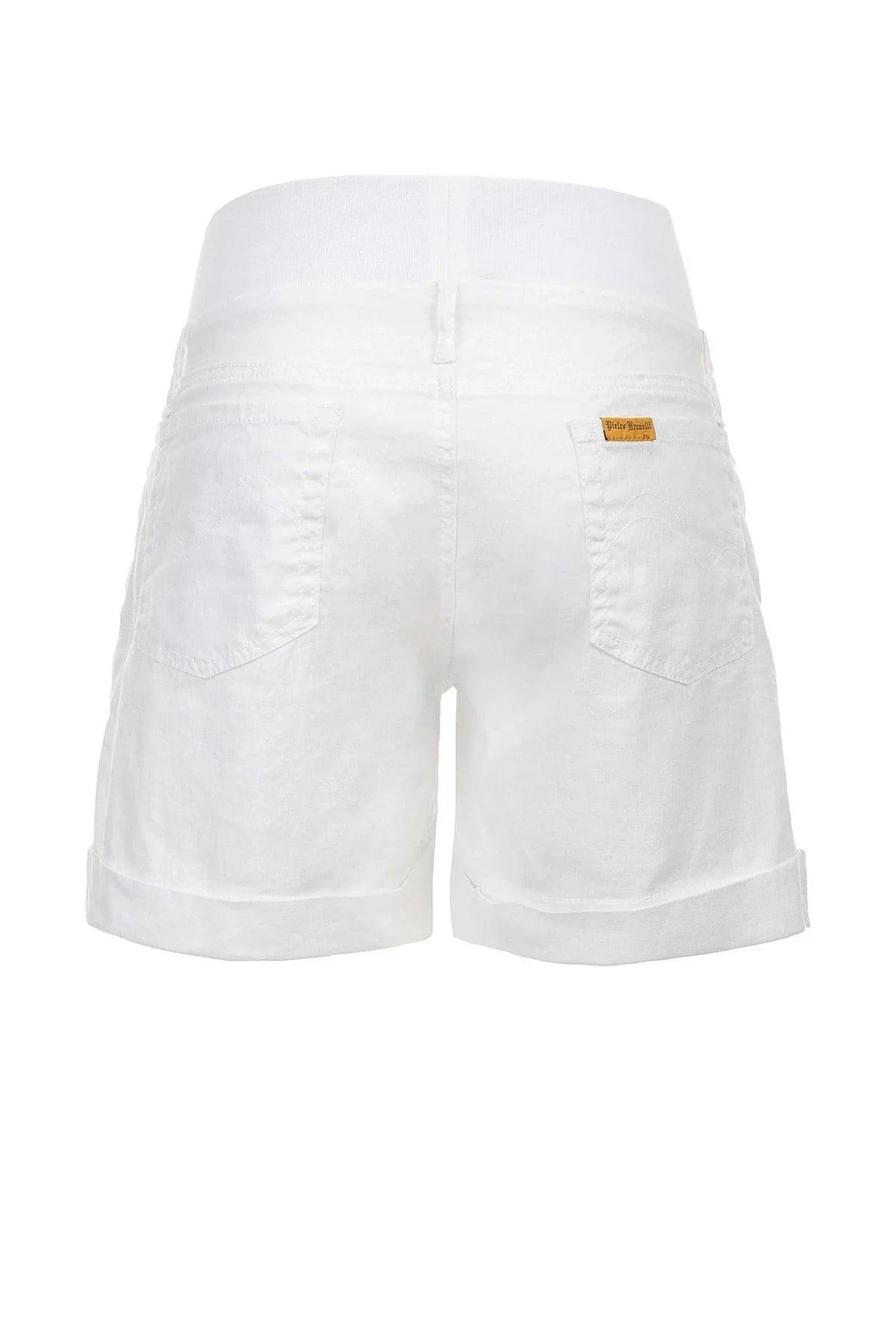 MINI SHORT IN LINO | Pantaloncini Premaman Bianchi - Pietro Brunelli