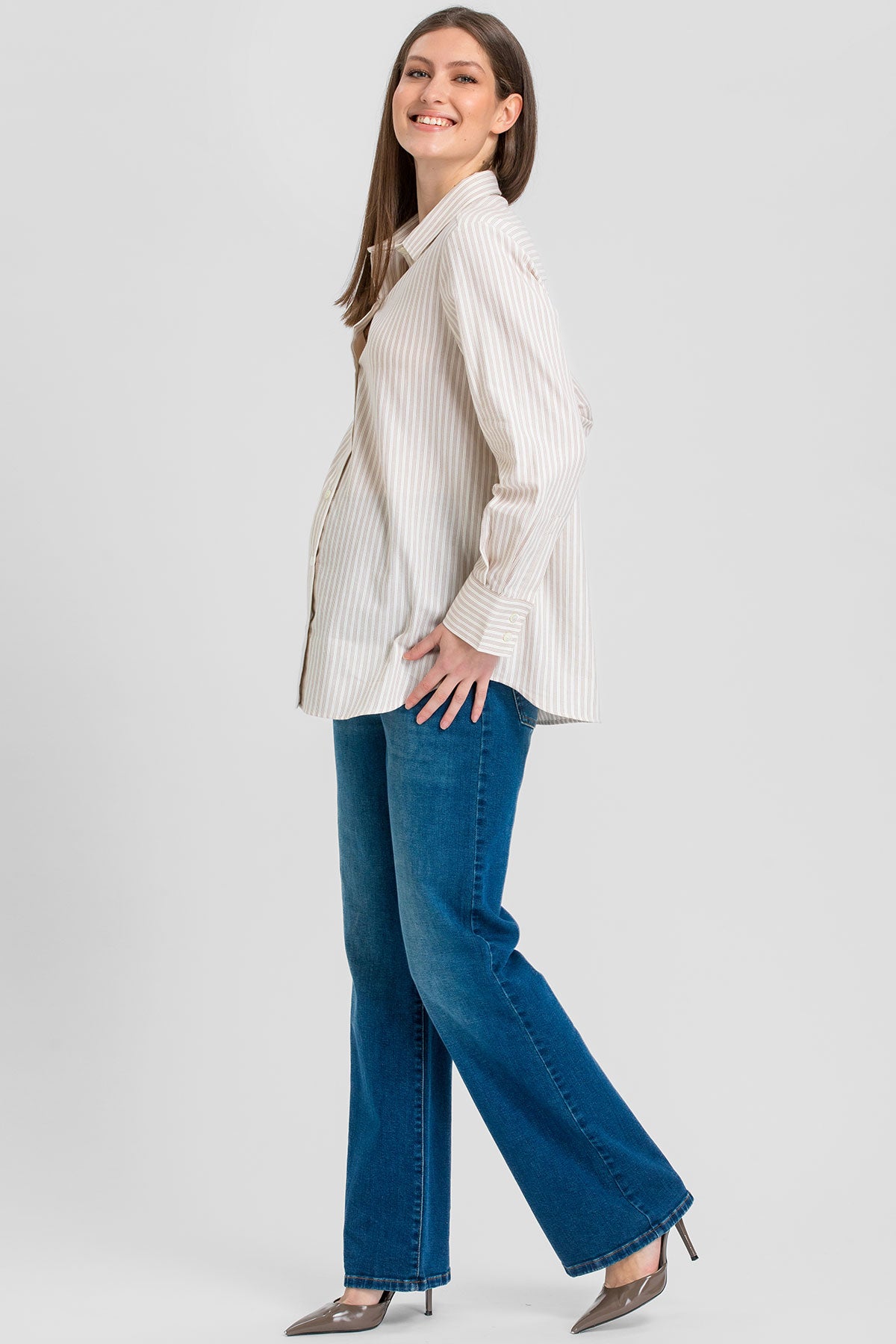 DAD JEANS WB33 | Широкие джинсы для беременных