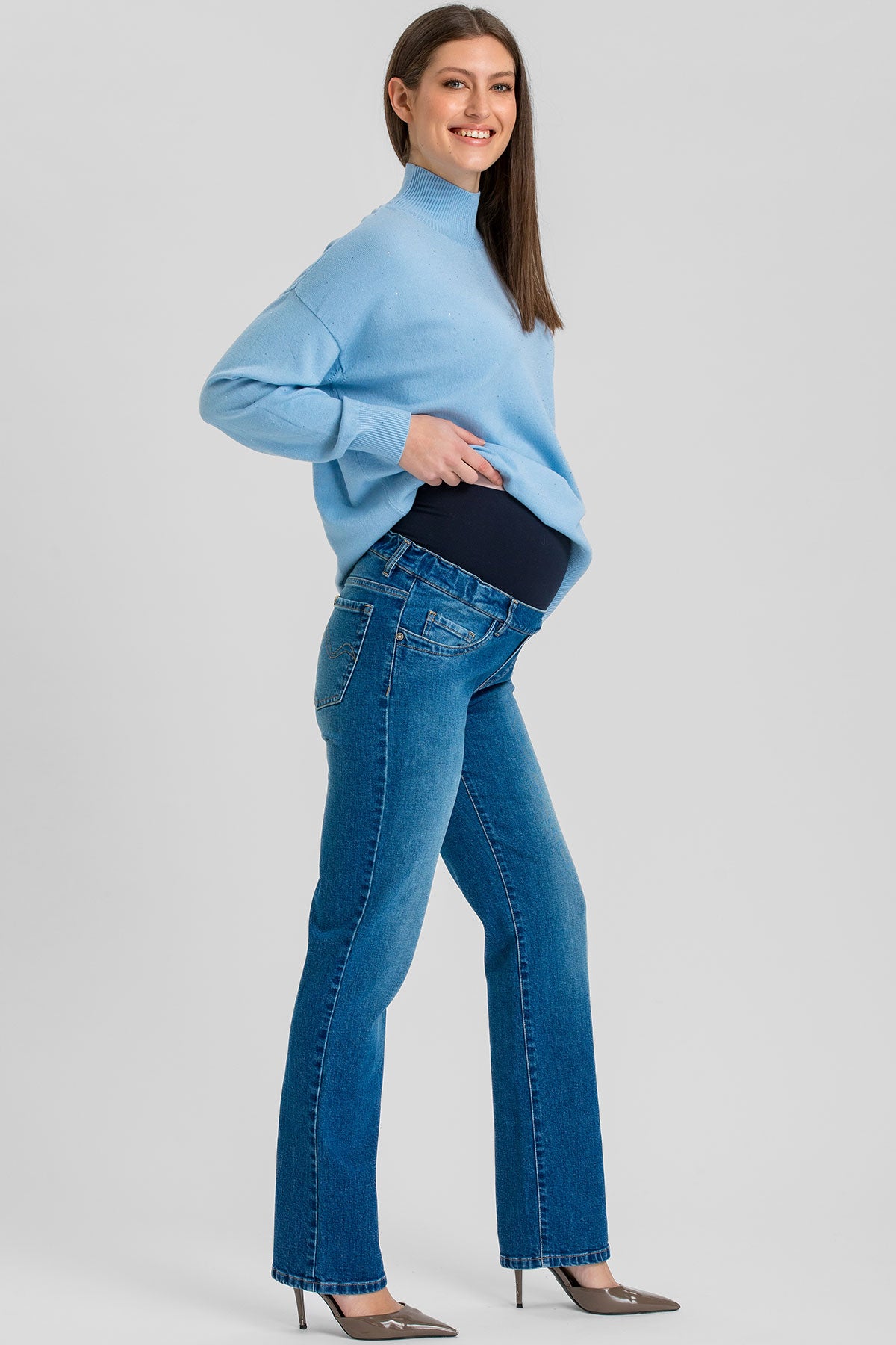 DAD JEANS WB33 | Широкие джинсы для беременных