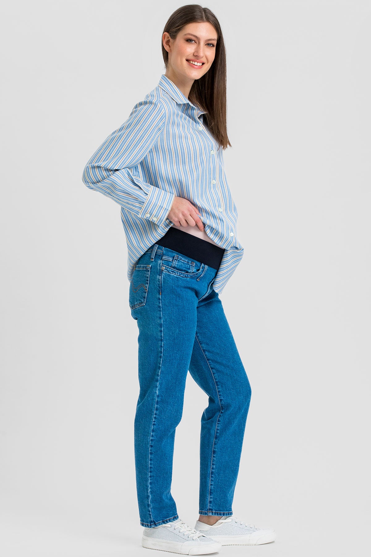 TAPERED JEANS W027 | Джинсы для беременных