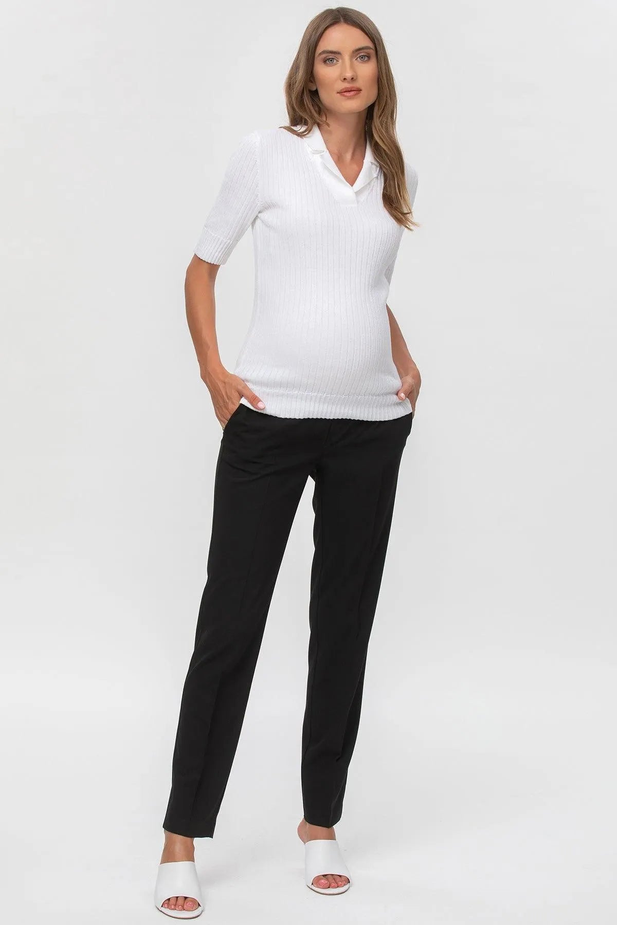 HARRY | Pantalone Premaman Slim Fit da Ufficio Nero - Pietro Brunelli