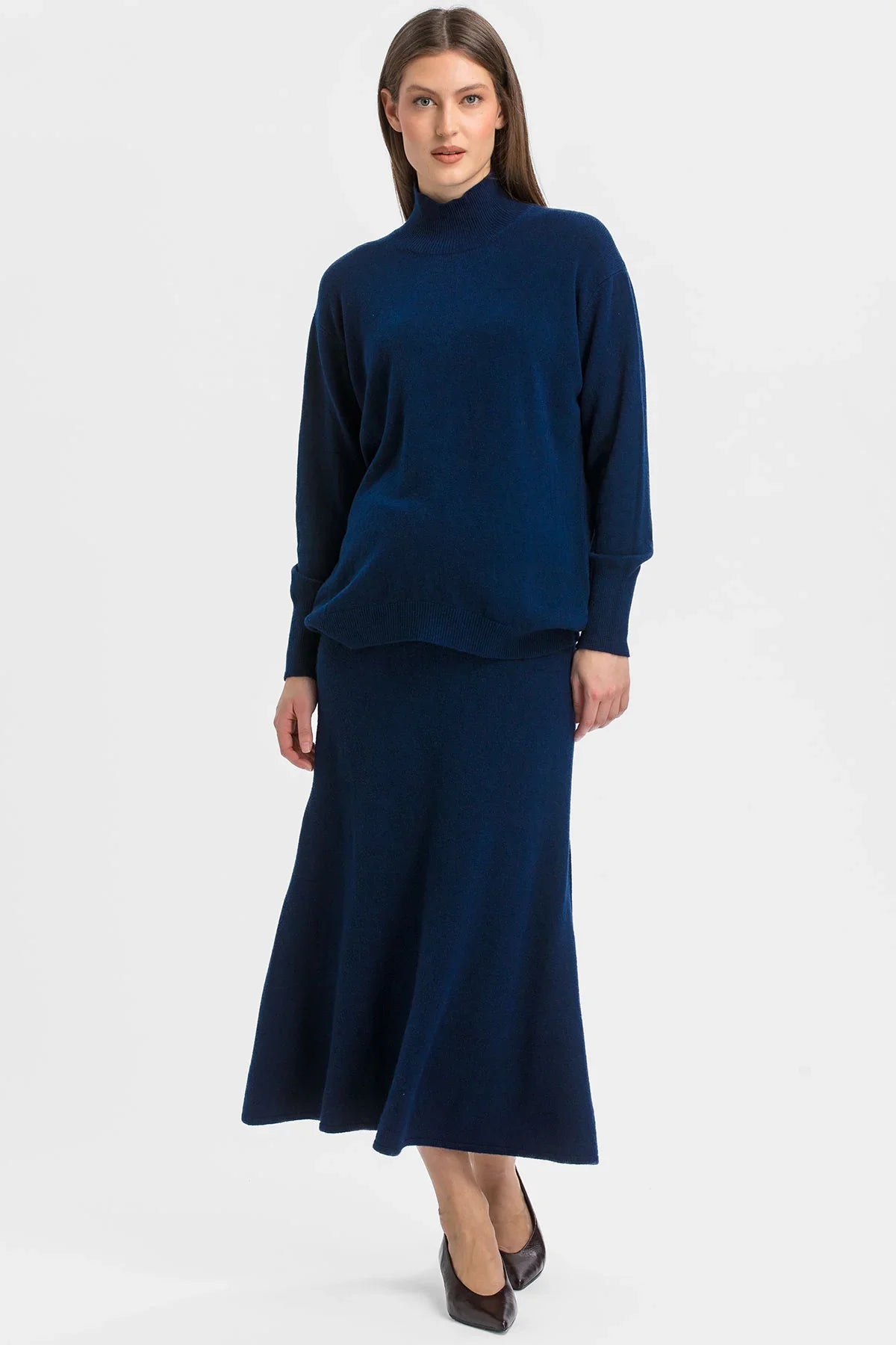 Maglia Premaman Blu Scuro a Collo Alto
