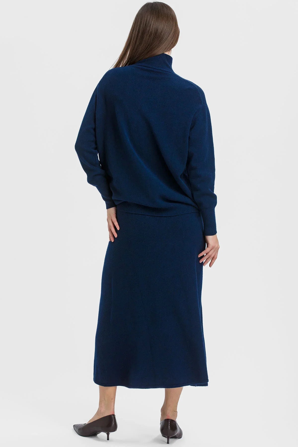 Maglia Premaman Blu Scuro a Collo Alto