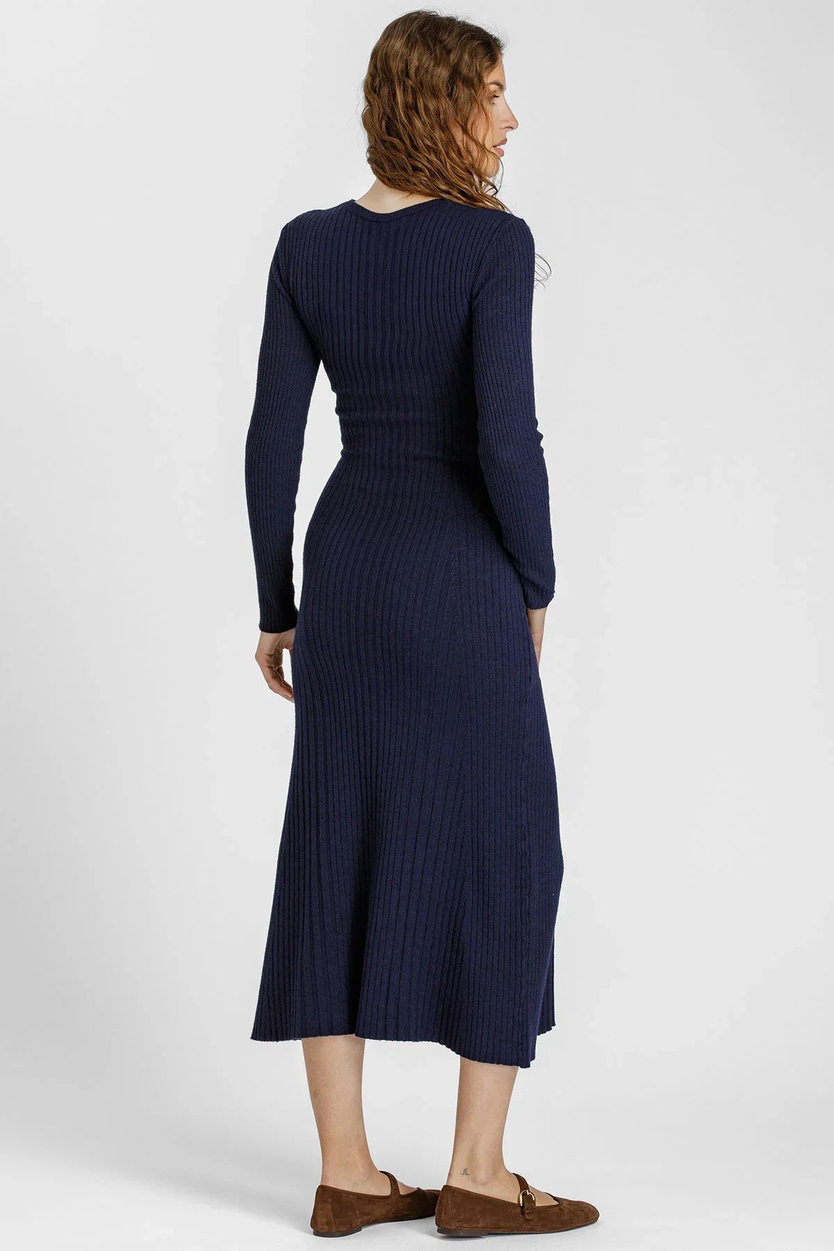 Abito Premaman e Allattamento Blu Navy a Costine