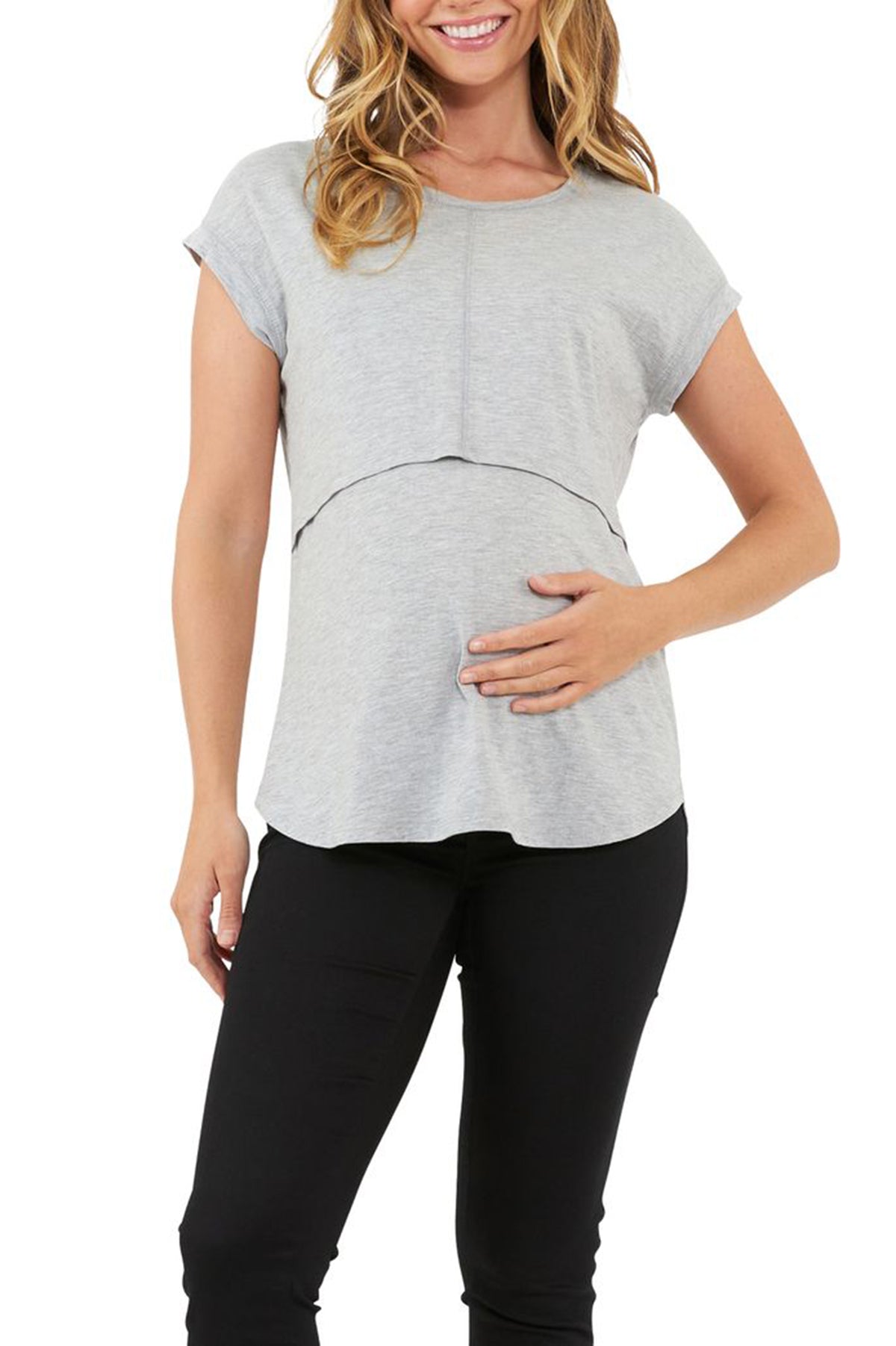 RICHIE | Gray Maternity and Nursing T-Shirt