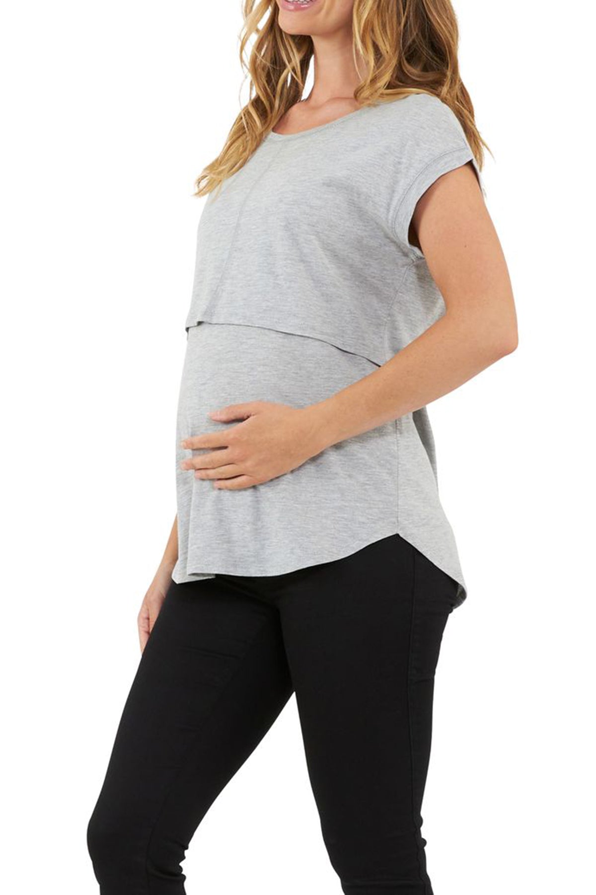 RICHIE | Gray Maternity and Nursing T-Shirt