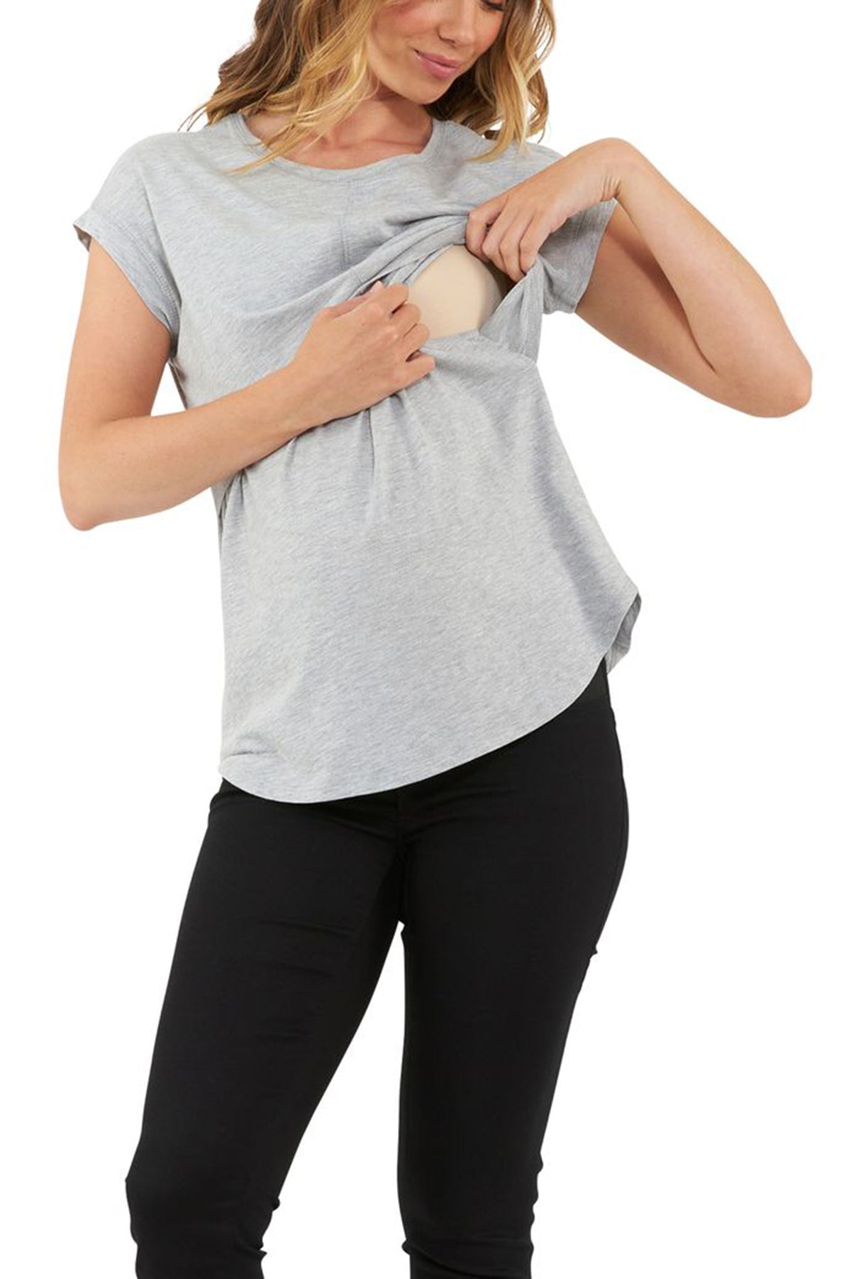 RICHIE | Gray Maternity and Nursing T-Shirt