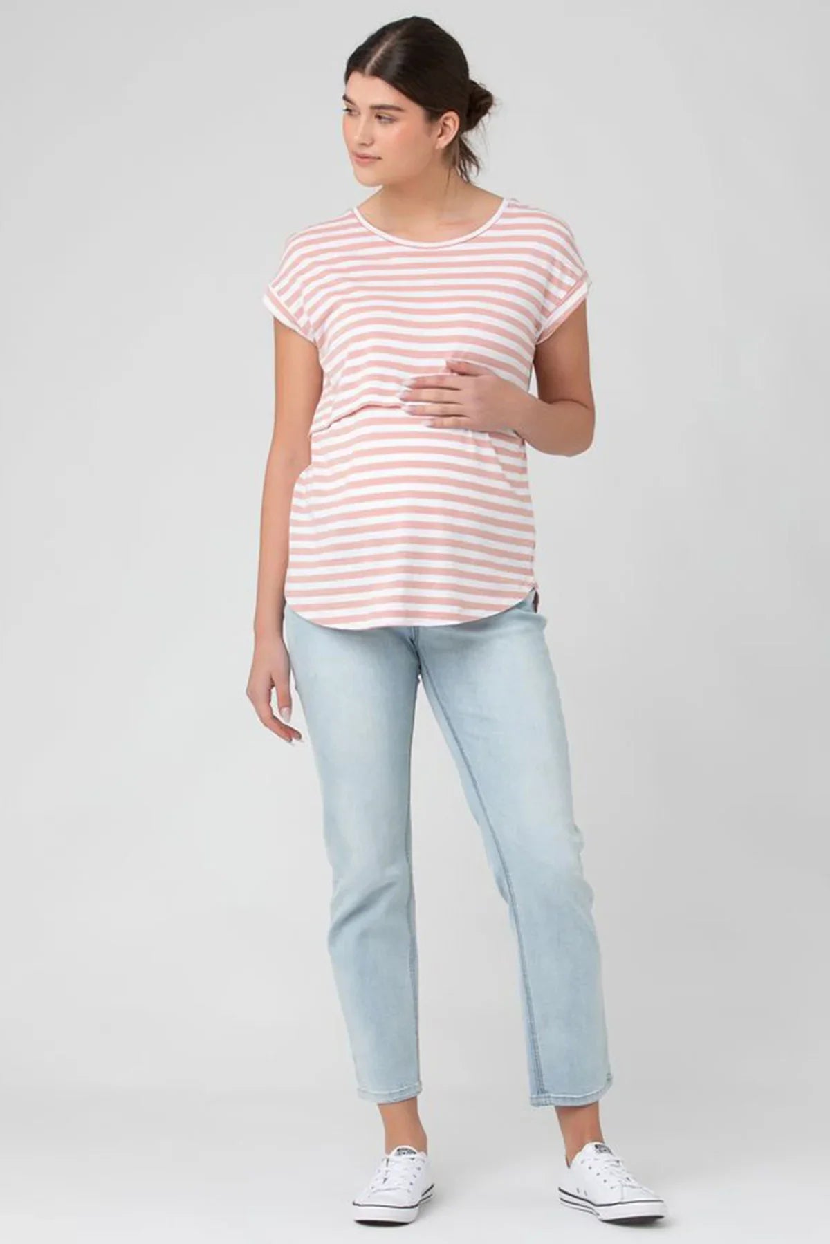 LIONEL | Maglia Premaman e Allattamento a Righe Rosa