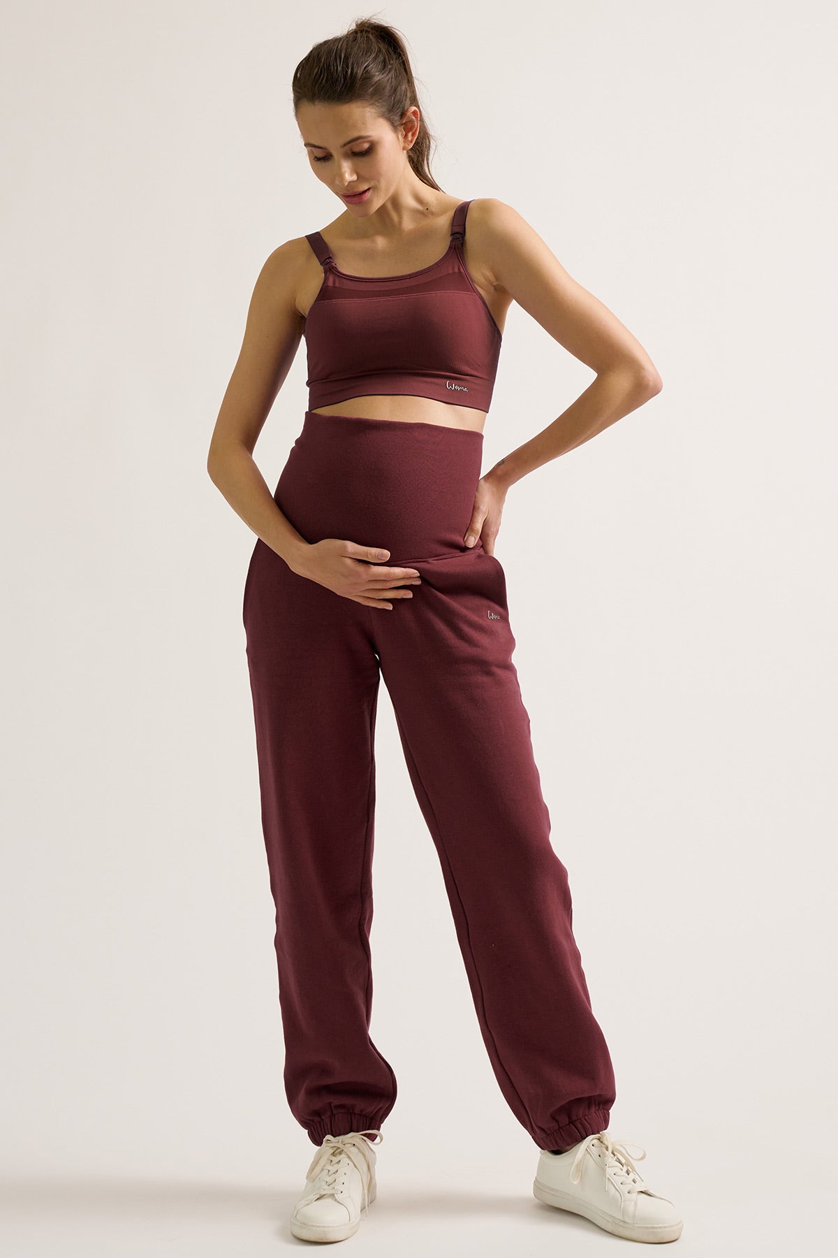 WOMA | Pantaloni Jogger Premaman Prugna