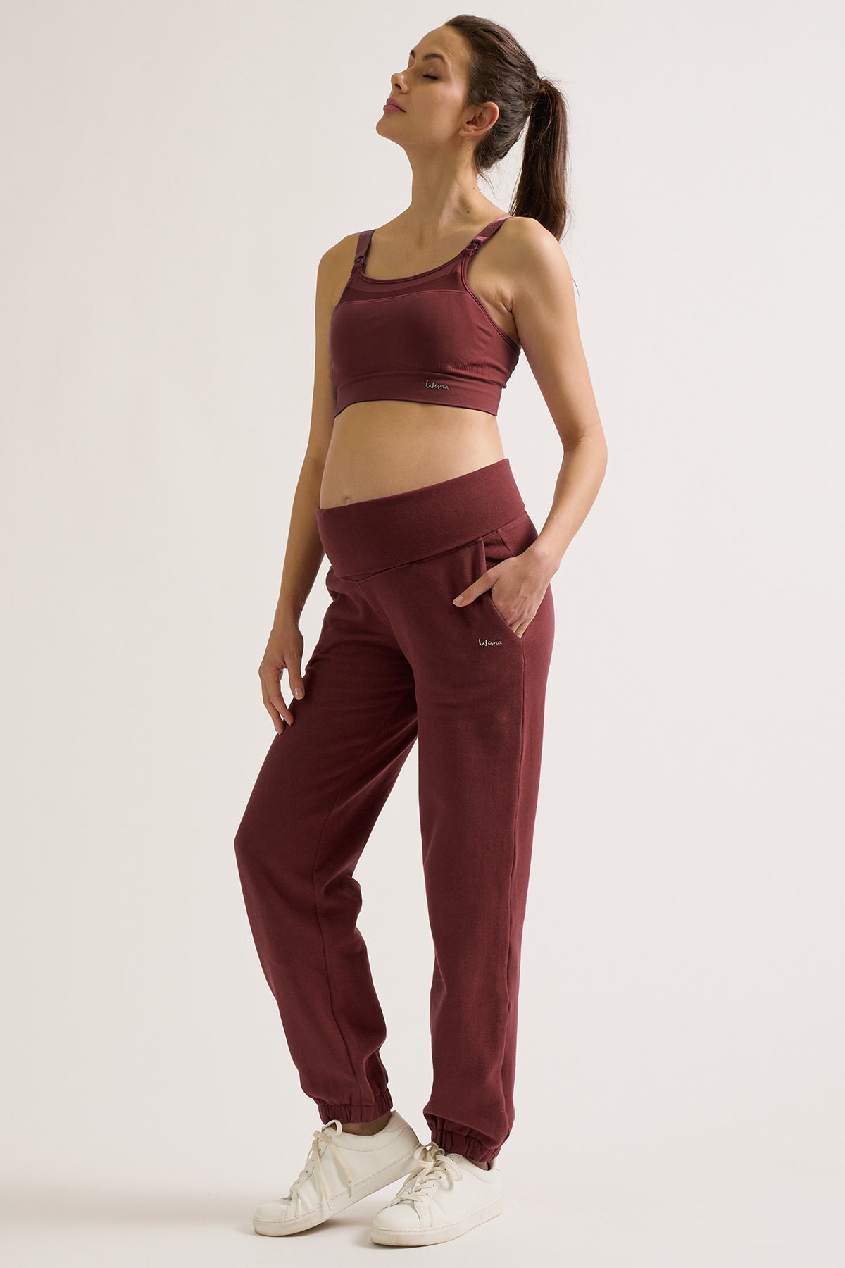 WOMA | Pantaloni Jogger Premaman Prugna