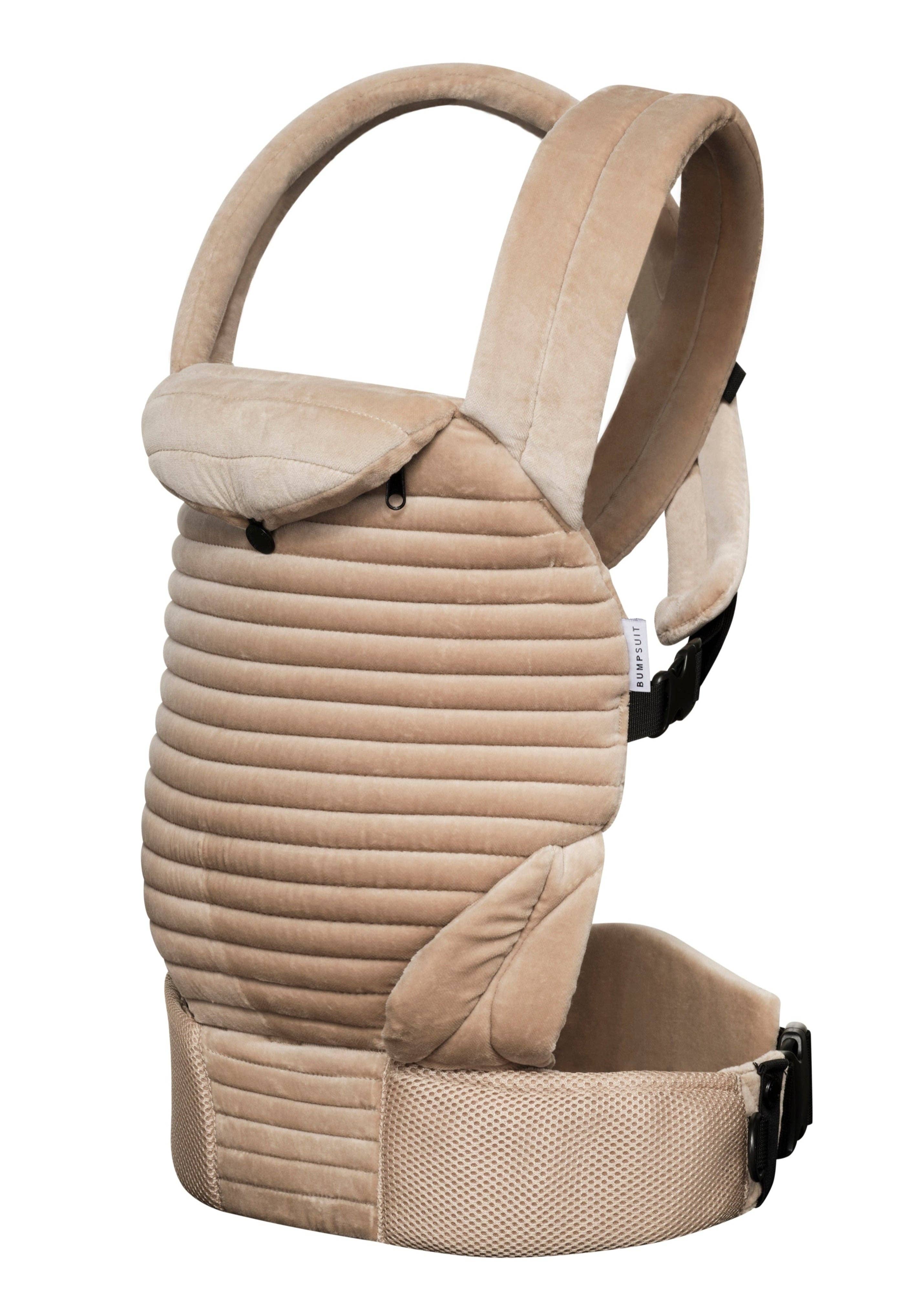 Marsupio beige imbottito per neonati ideale per abbigliamento premaman, comodo e regolabile