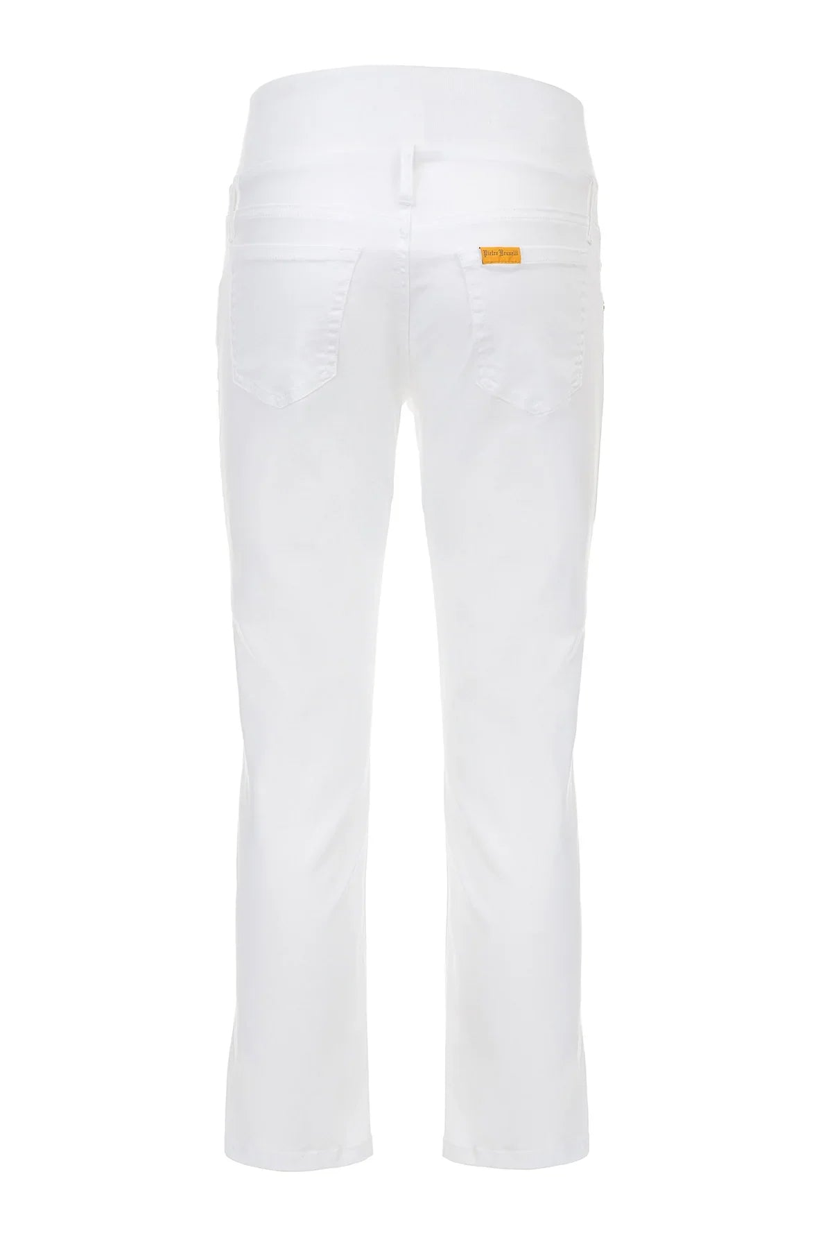 Pantalone premaman bianco in cotone elasticizzato Pietro Brunelli Maternity