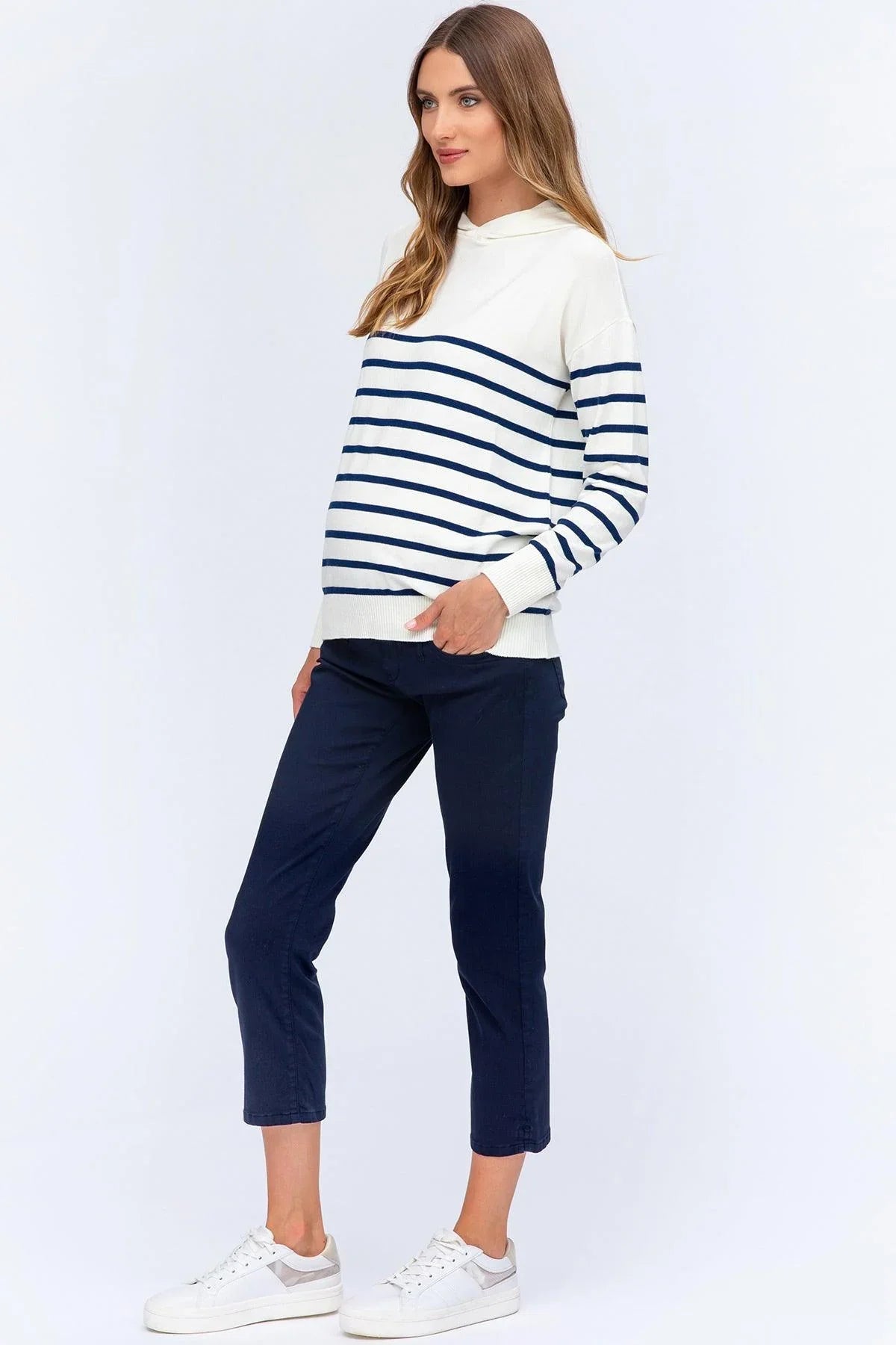 CAPRI BLU | Pantaloni Premaman in Cotone Elasticizzato - Pietro Brunelli