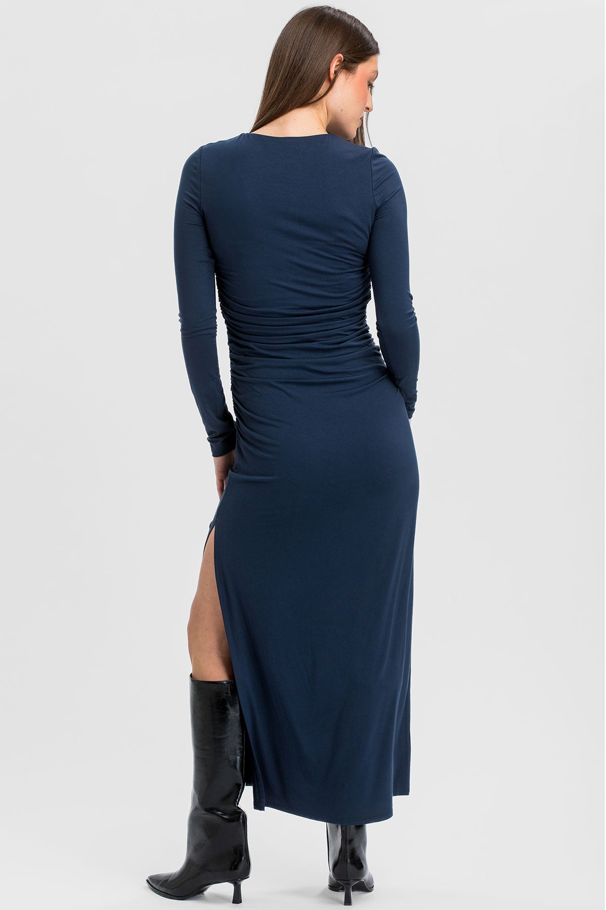 DAPHNE | Indigo Maternity Dress in Soft Bamboo Jersey