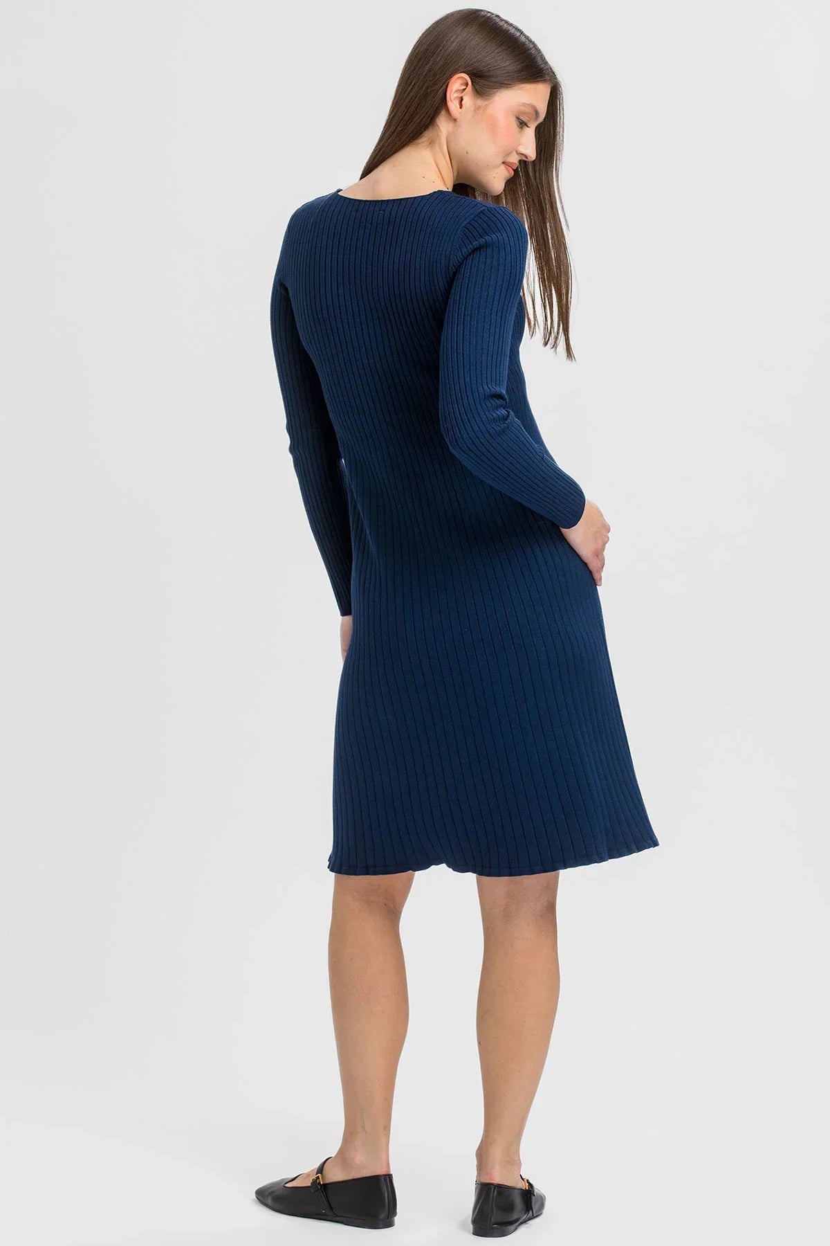 Abito Premaman Navy Svasato con Scollo a V
