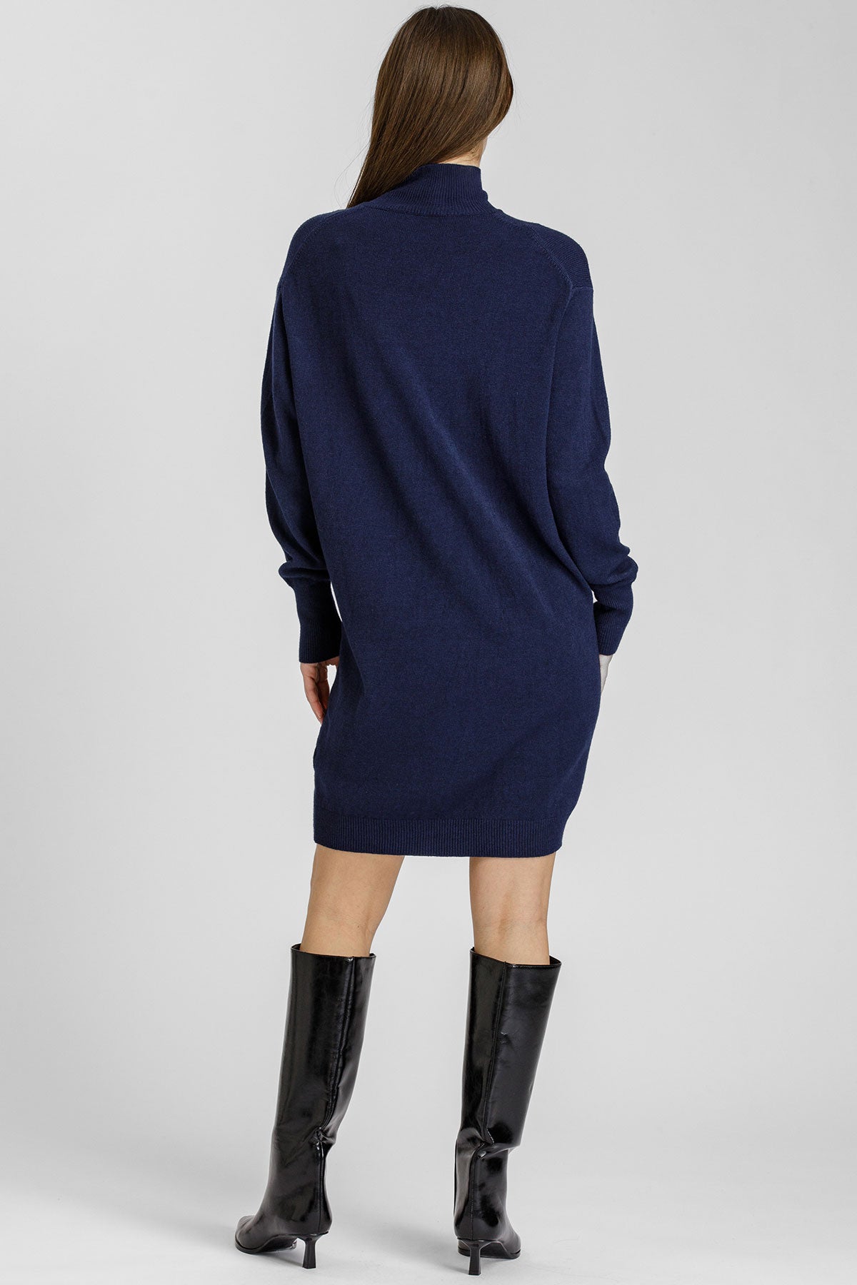 FELICIA | Mini Abito Premaman Navy con Maniche Lunghe