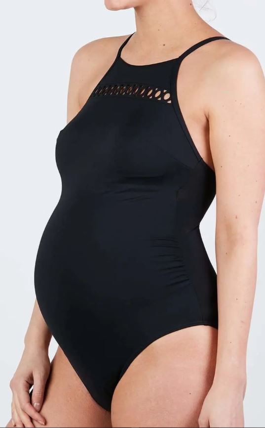 BRISBANE | Costume Premaman Nero con Spalline Multi-Posizione