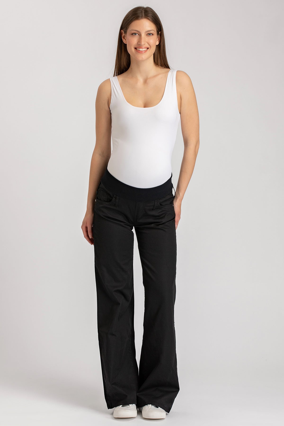 WIDE LEG | Jeans Premaman Neri a Gamba Larga