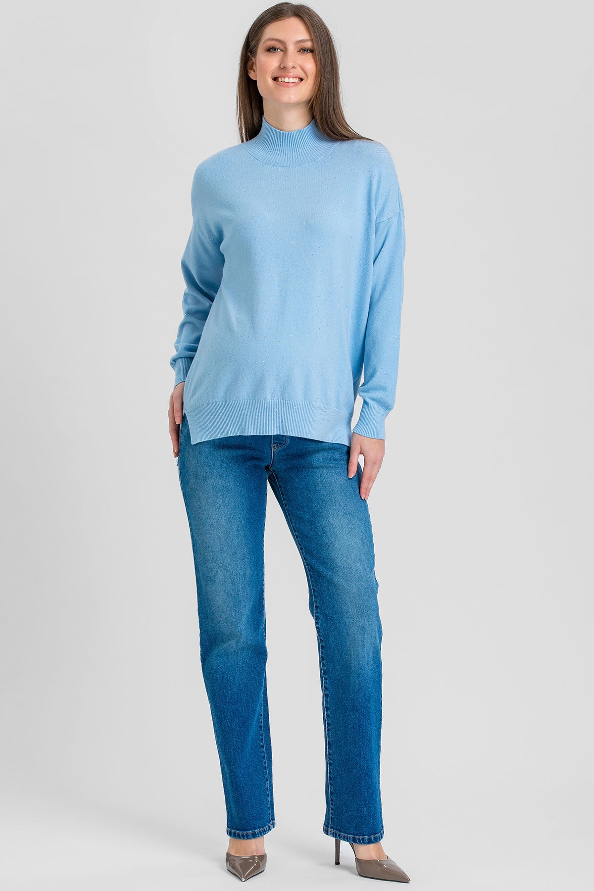 Jeans premaman a gamba dritta