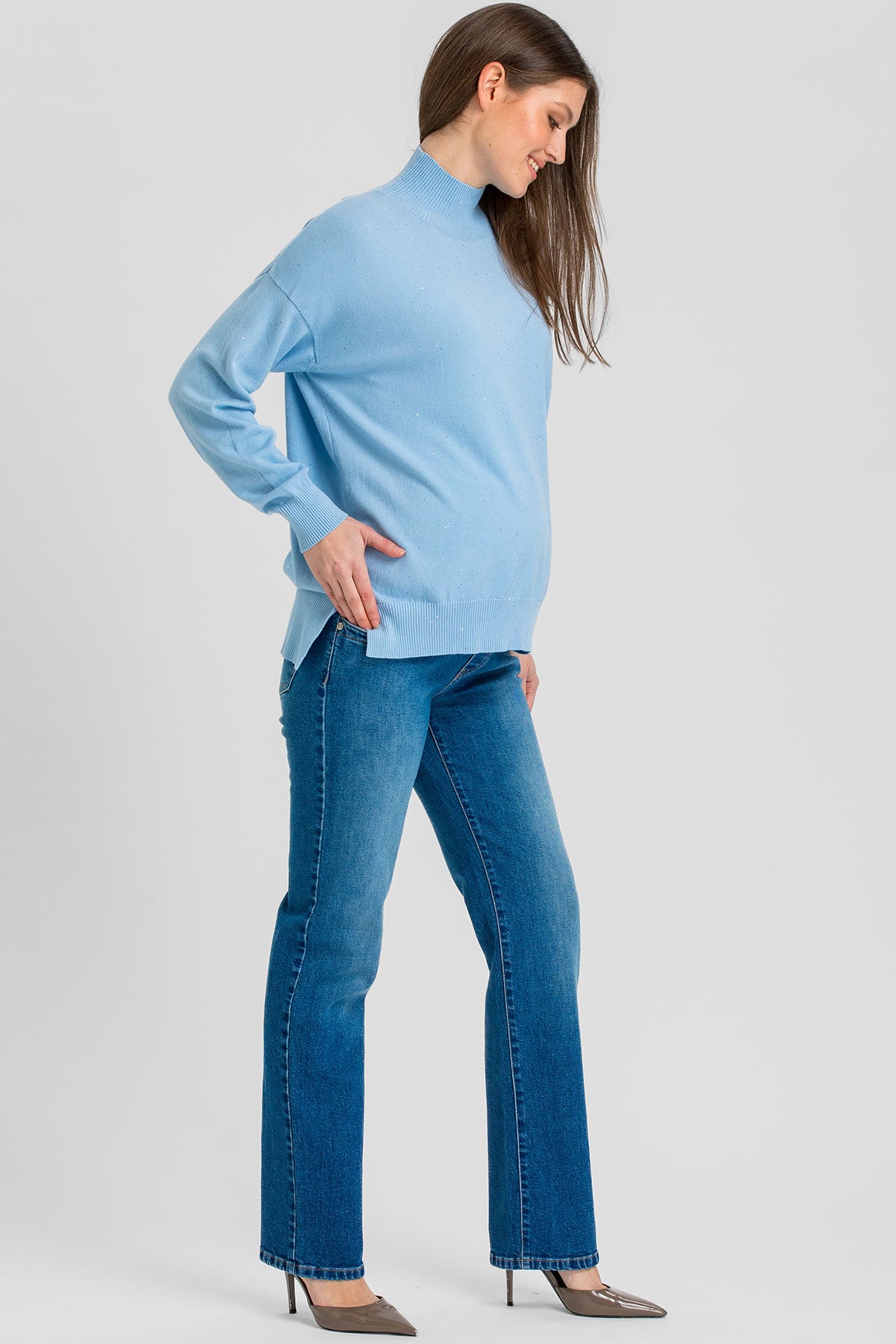 DAD JEANS WB33 | Широкие джинсы для беременных