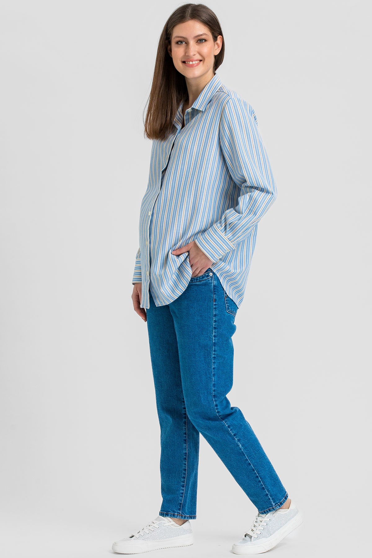 TAPERED JEANS W027 | Джинсы для беременных