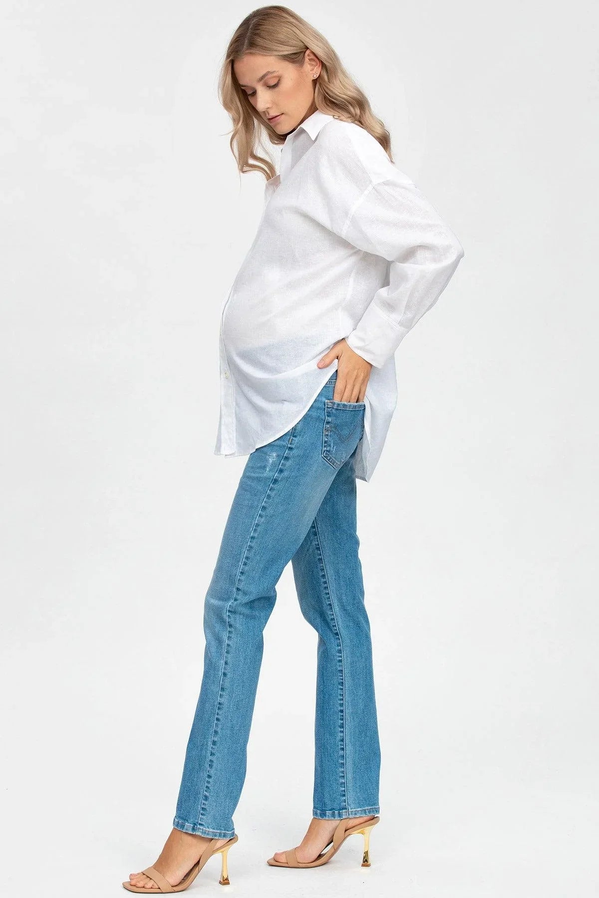 EXTRA LENGTH W340 | Jeans Premaman con Gamba Dritta - Pietro Brunelli