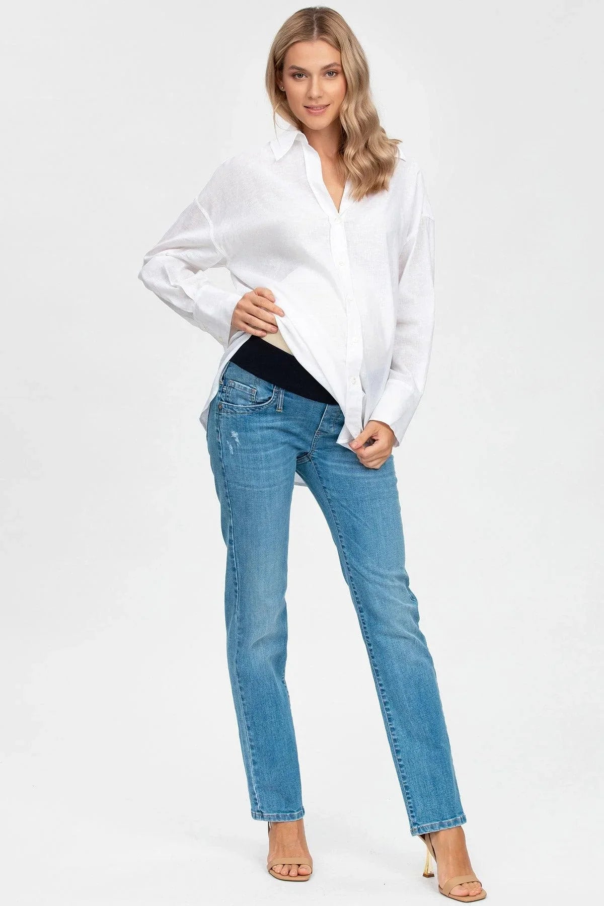 EXTRA LENGTH W340 | Jeans Premaman con Gamba Dritta - Pietro Brunelli