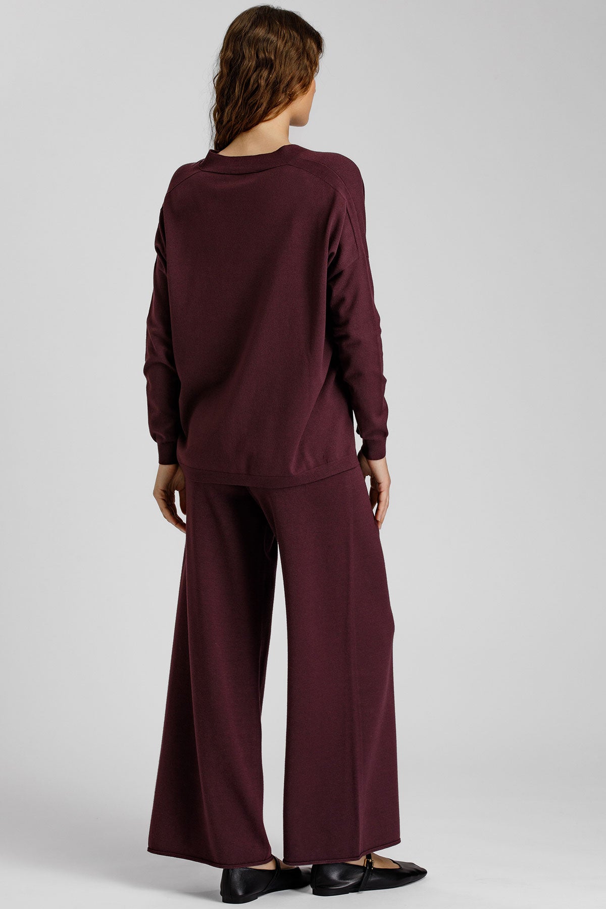 CAMELIA | Maglia Premaman Bordeaux con Scollo a V