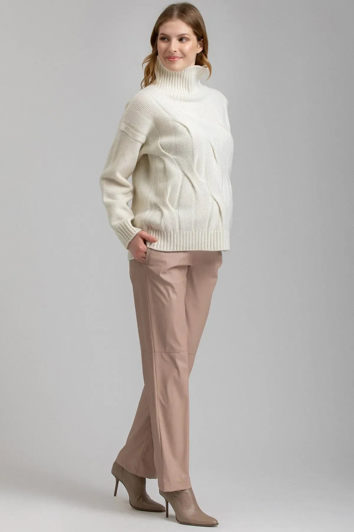 ROMEO | Pantaloni Premaman in Pelle Vegana Rosa - Pietro Brunelli