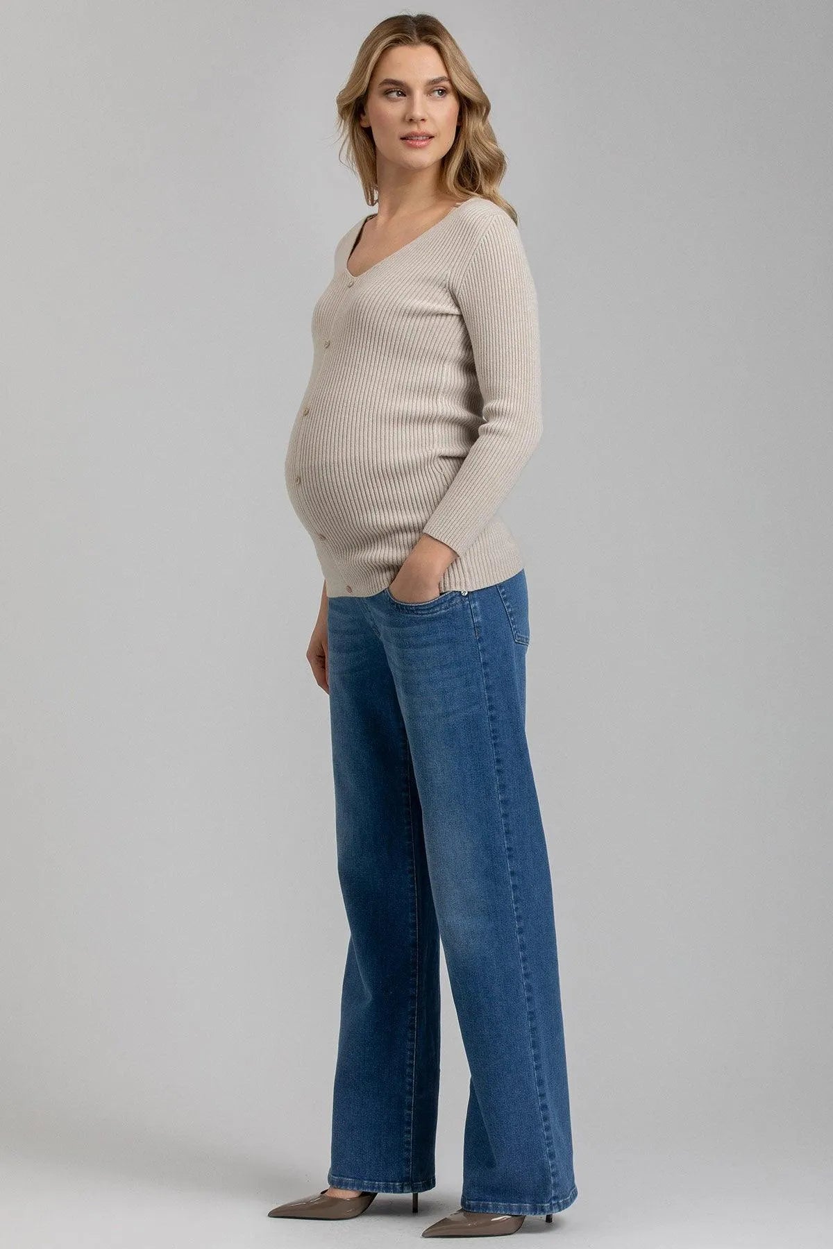 DAD JEANS WB33 | Jeans Premaman a Gamba Larga - Pietro Brunelli