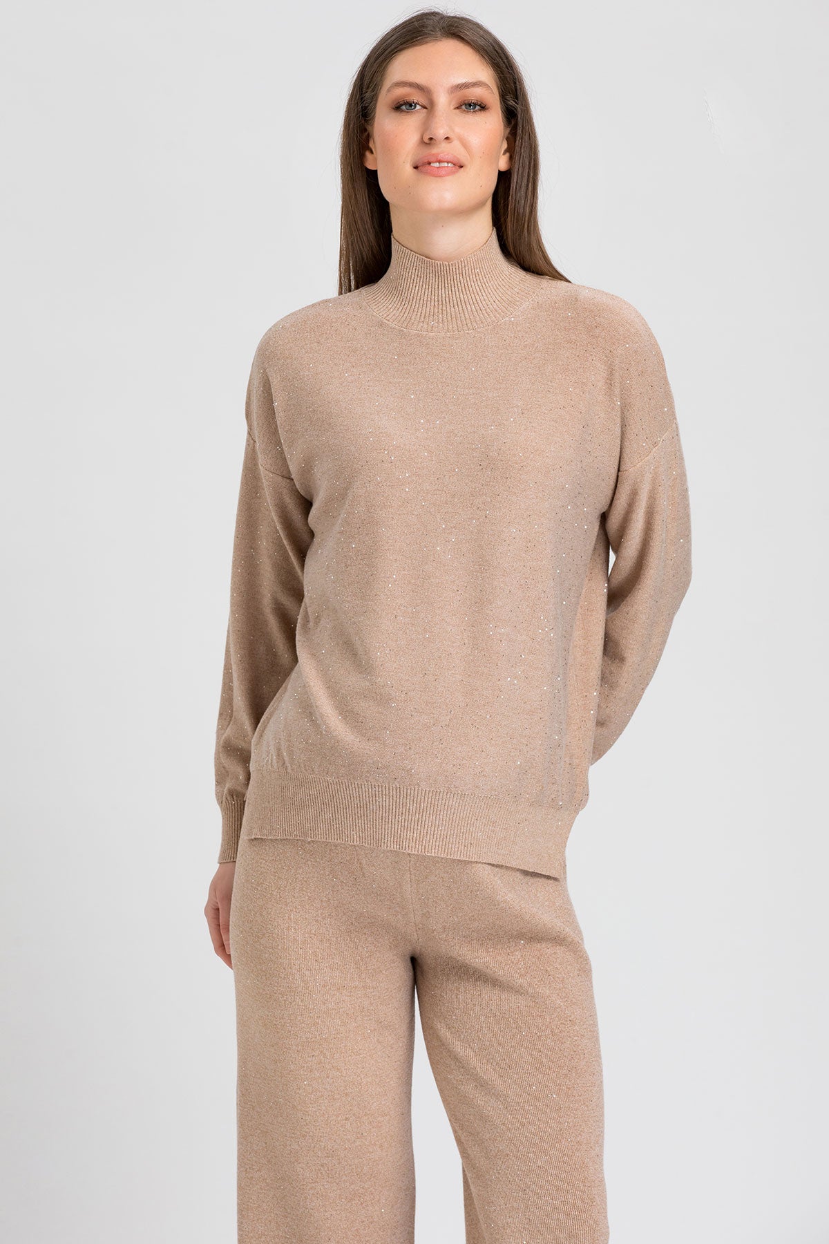 AURA | Maglia Premaman Beige con Dettagli Luminosi