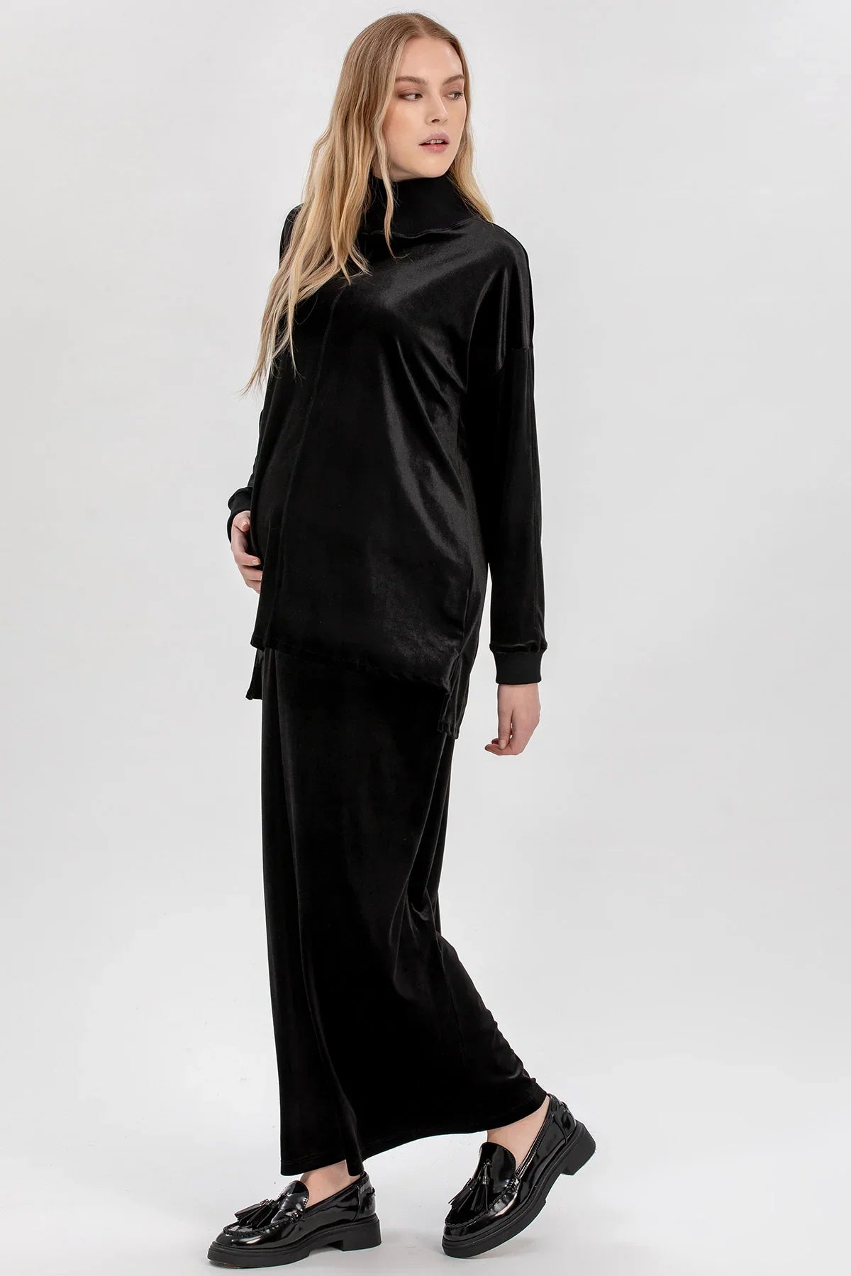 MADELINE | Gonna Premaman in Velluto Nero
