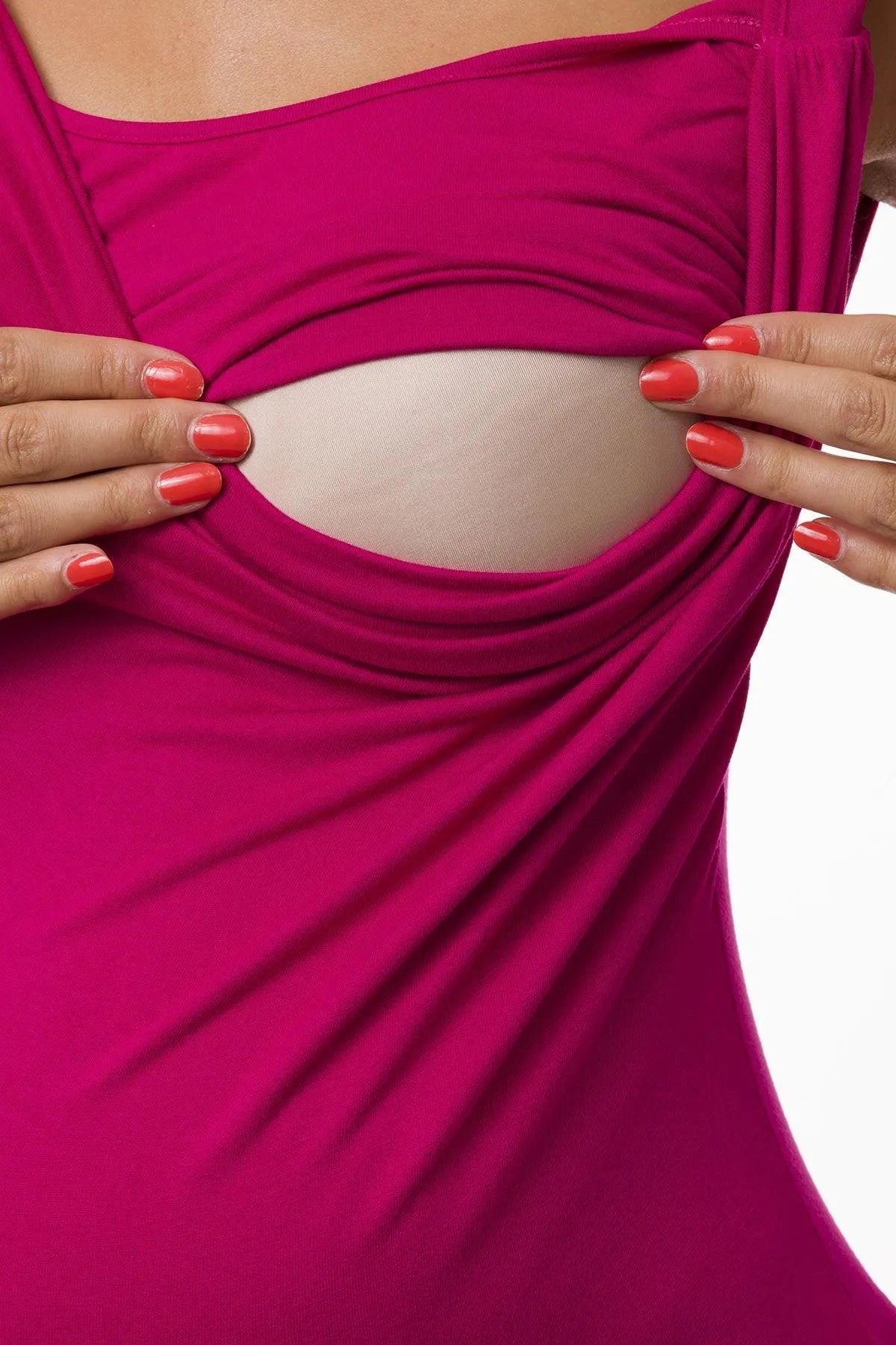 MARIE | Top Premaman e Allattamento Fucsia Smanicato - Pietro Brunelli