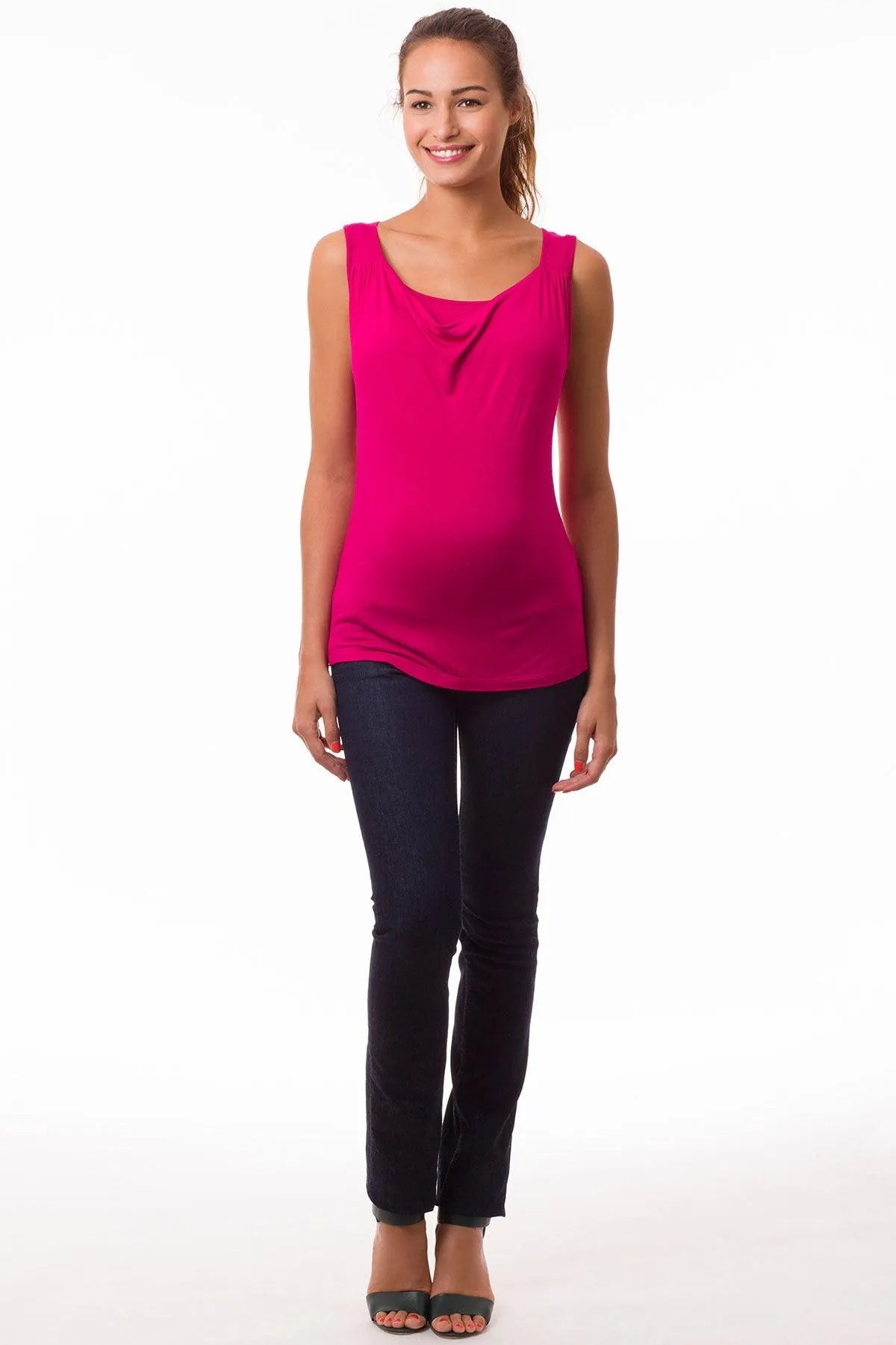 MARIE | Top Premaman e Allattamento Fucsia Smanicato - Pietro Brunelli
