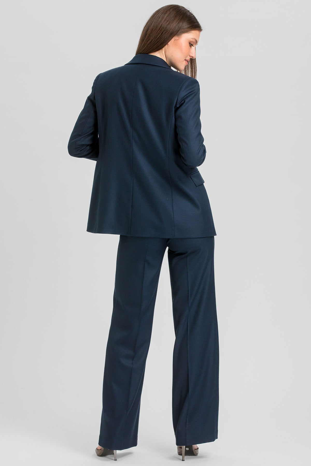 NATE | Pantaloni Premaman Blu Scuro a Gamba Larga