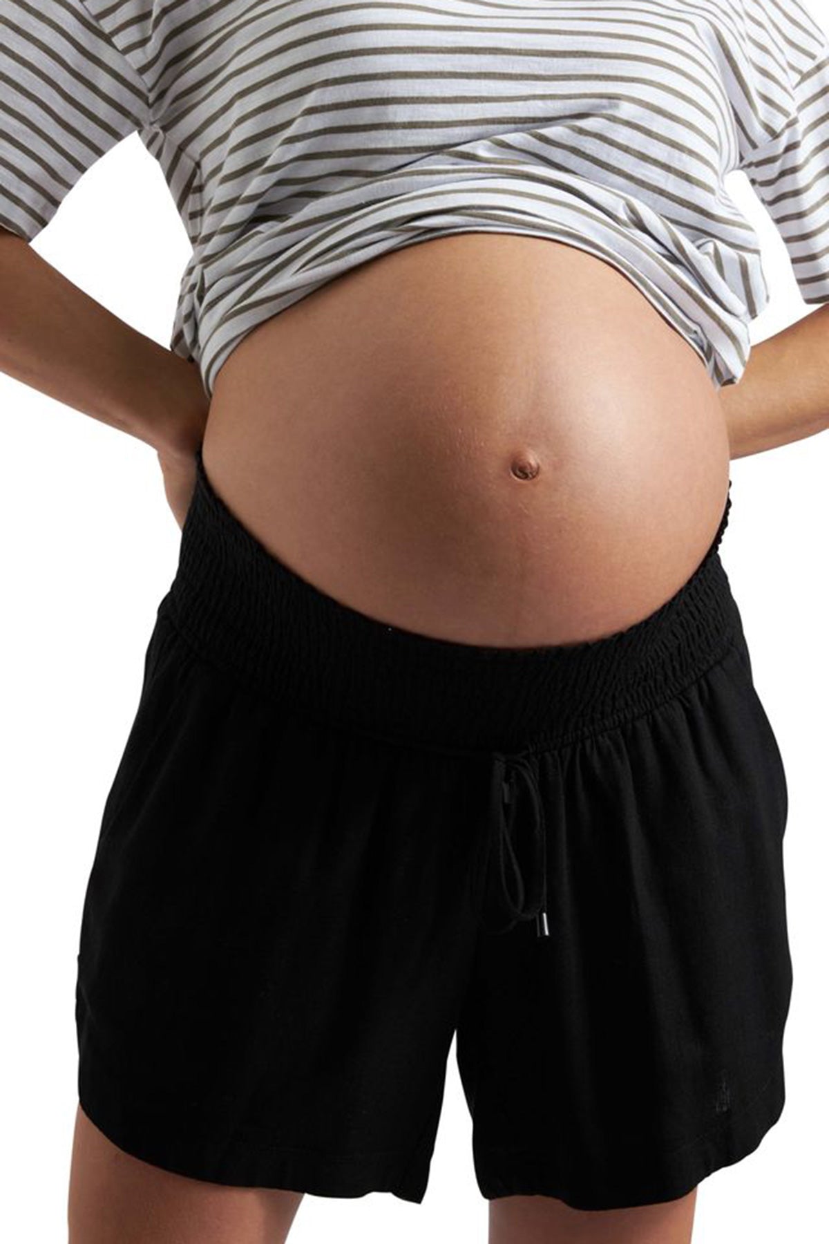 BYRON | Black Maternity Linen Shorts