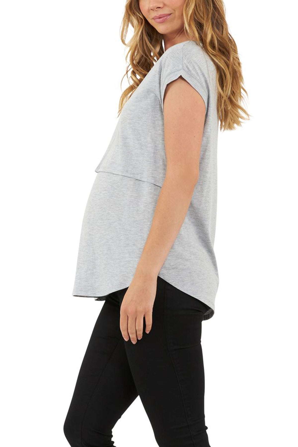 RICHIE | Gray Maternity and Nursing T-Shirt