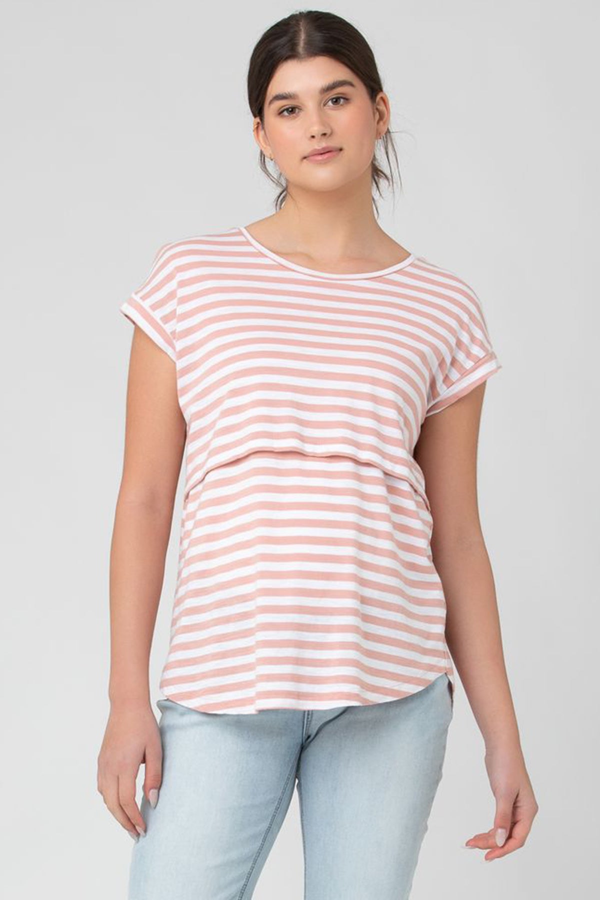 LIONEL | Maglia Premaman e Allattamento a Righe Rosa