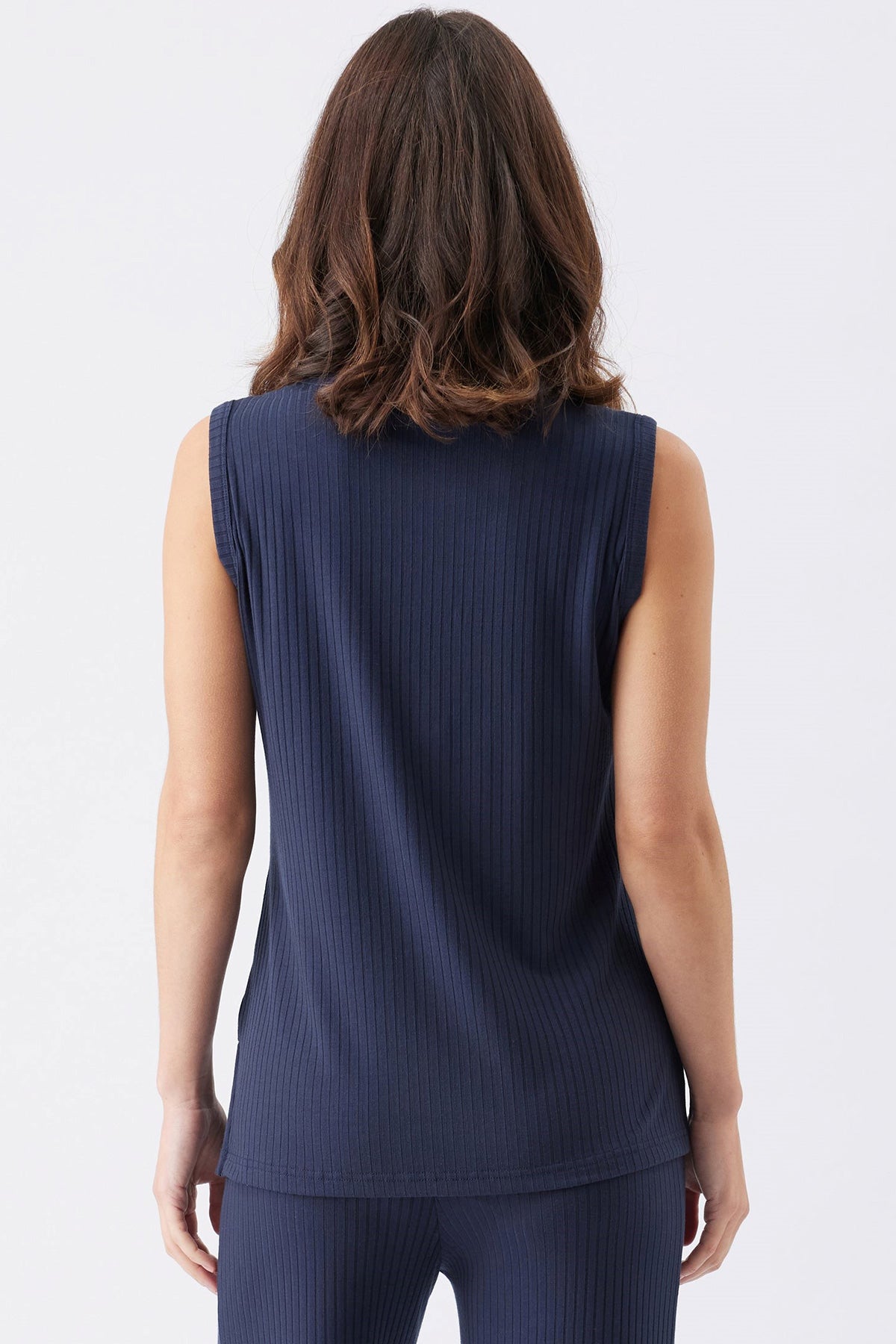 PETER | Navy Sleeveless Maternity & Nursing  Rib Tank
