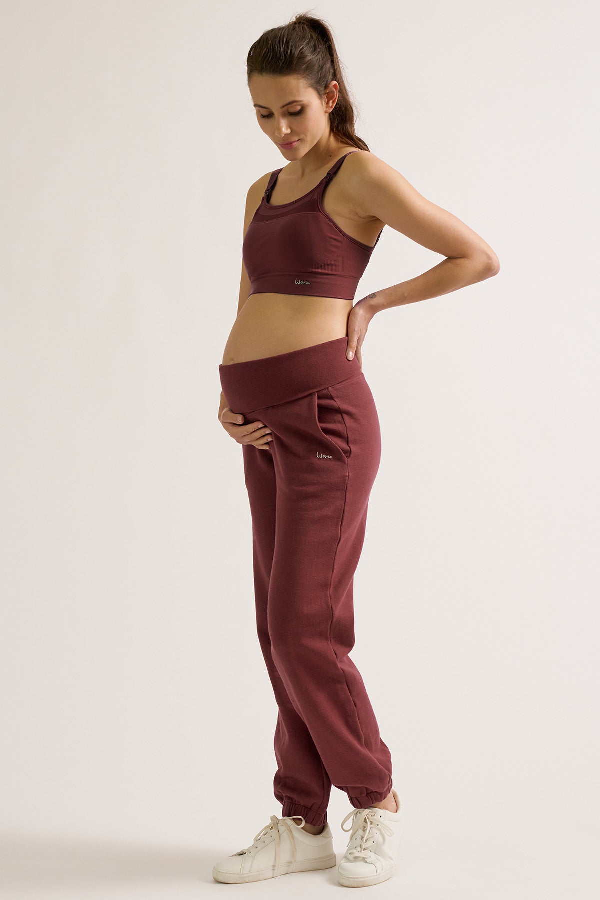 WOMA | Pantaloni Jogger Premaman Prugna