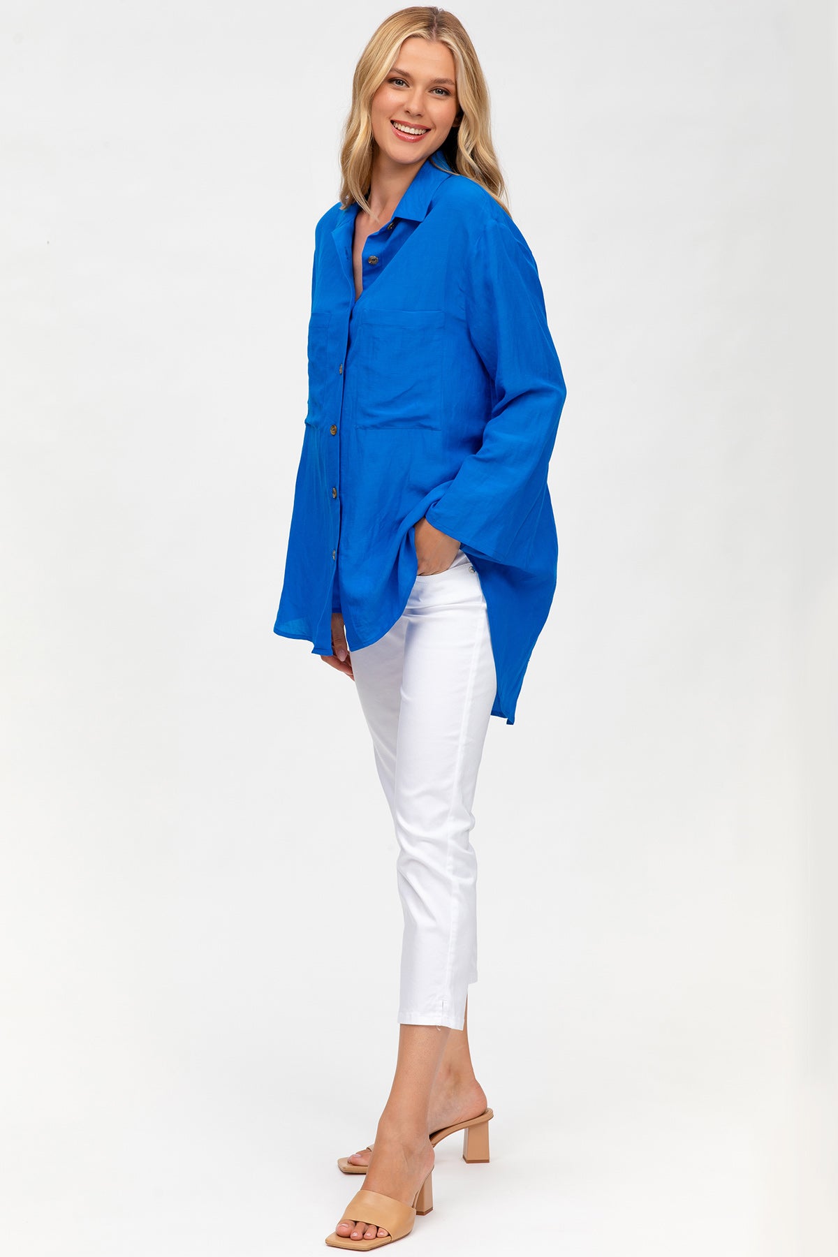 CAPRI BIANCO | Pantaloni Premaman in Cotone Elasticizzato