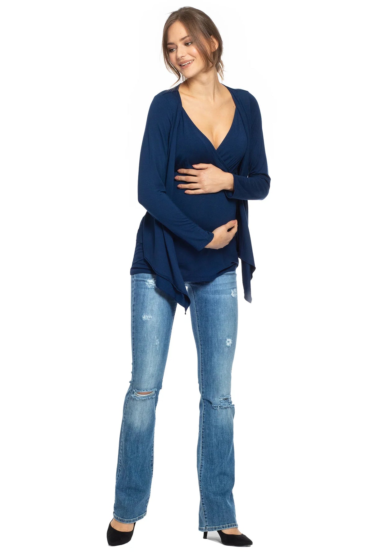 SLIM BOOTCUT W607 | Jeans Premaman con Rotture - Pietro Brunelli